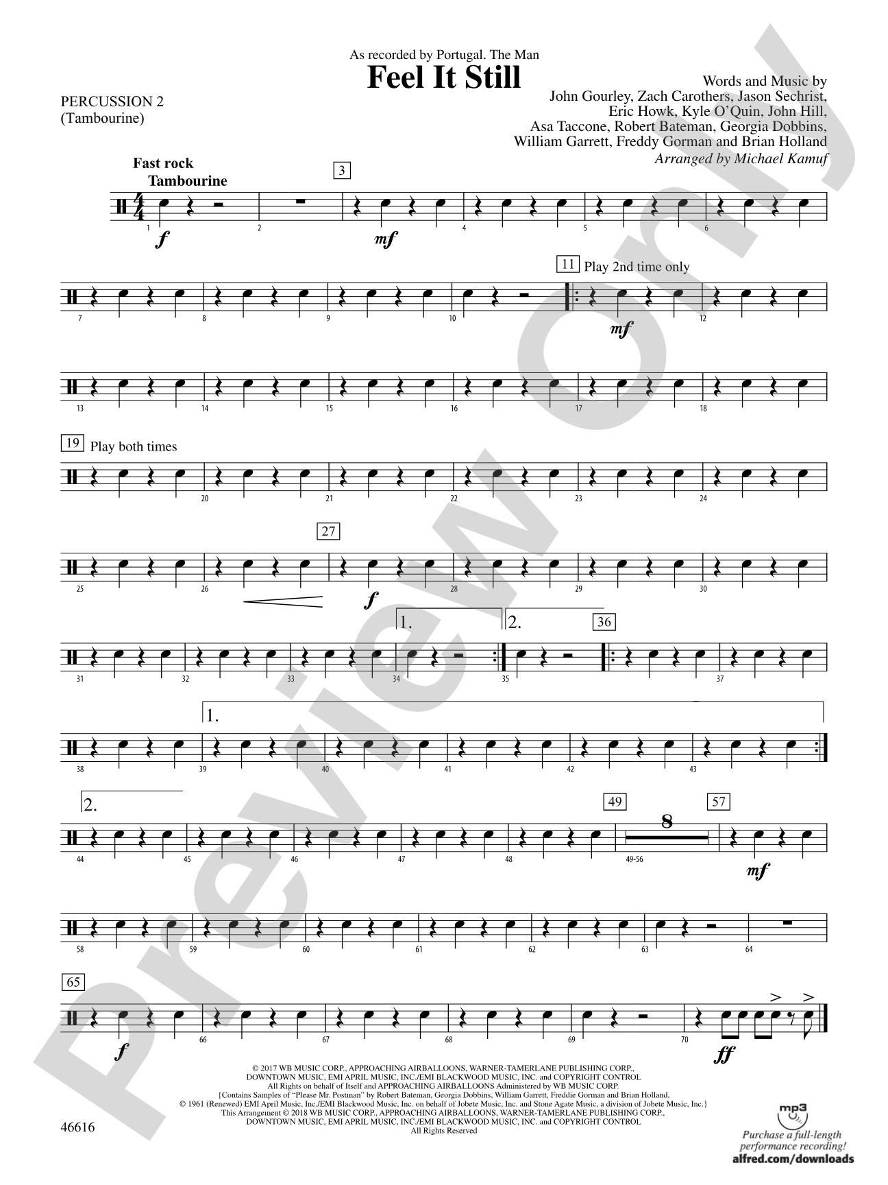 Feel It Still: 2nd Percussion