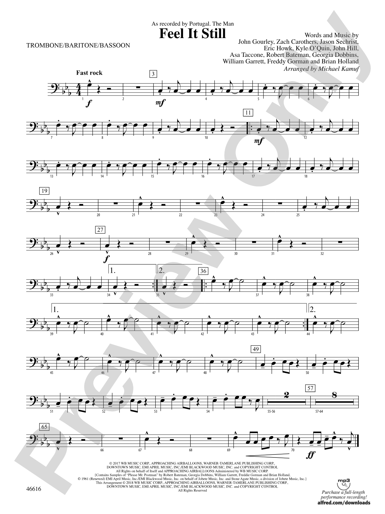 Feel It Still: 1st Trombone