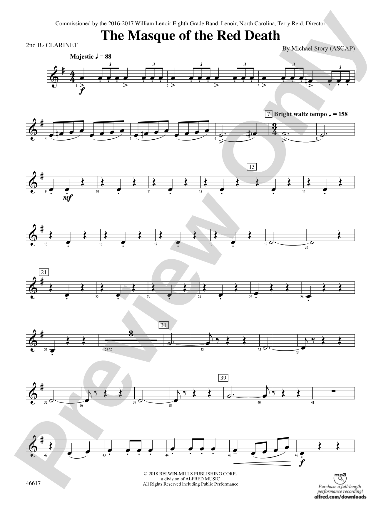 The Masque of the Red Death: 2nd B-flat Clarinet