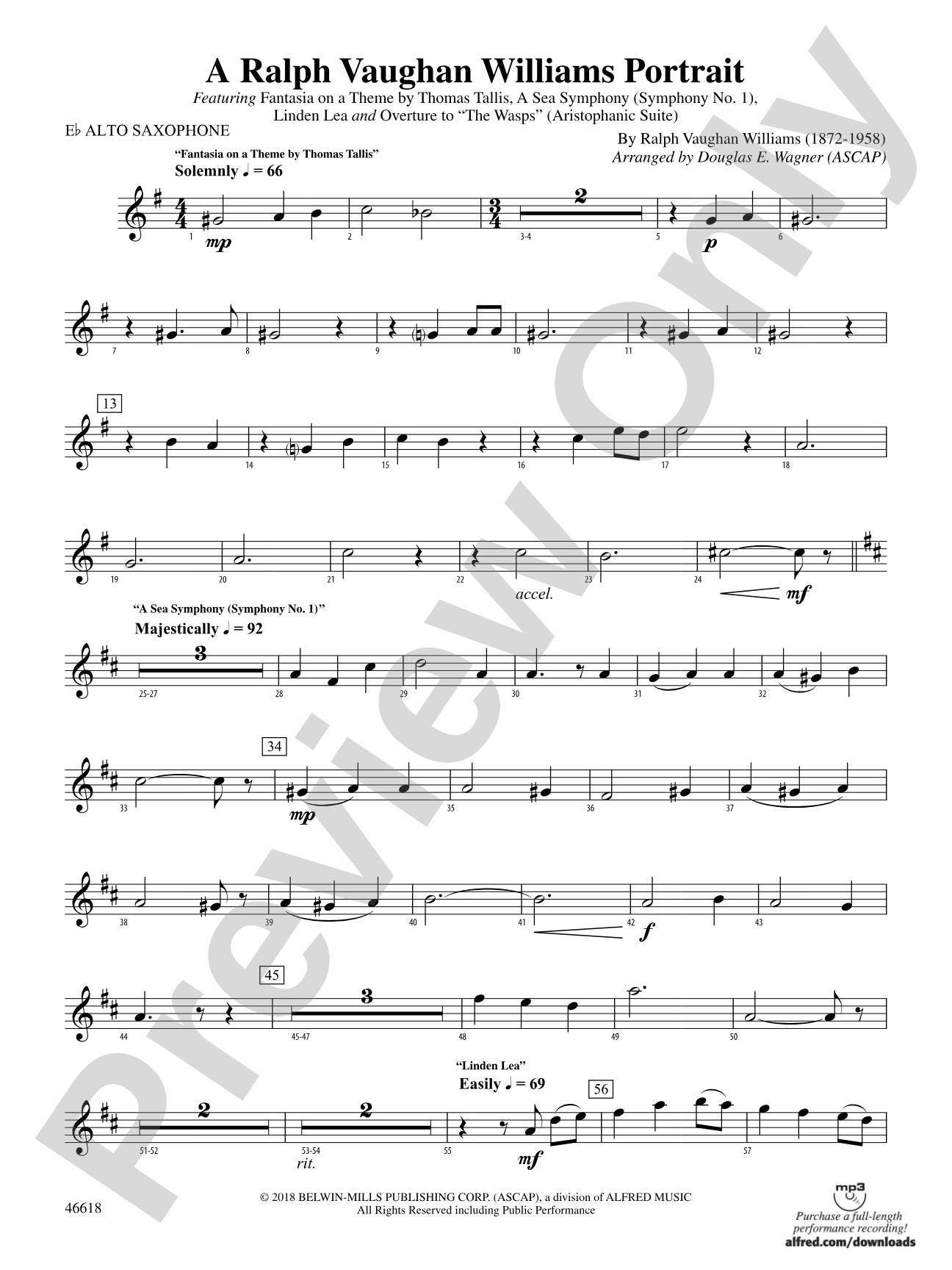 A Ralph Vaughan Williams Portrait: E-flat Alto Saxophone