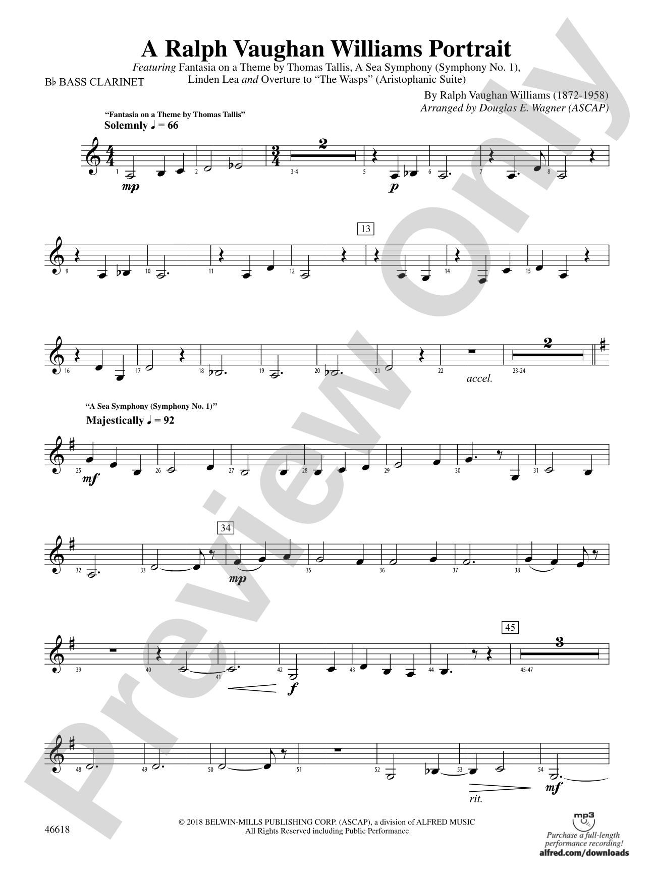 A Ralph Vaughan Williams Portrait: B-flat Bass Clarinet