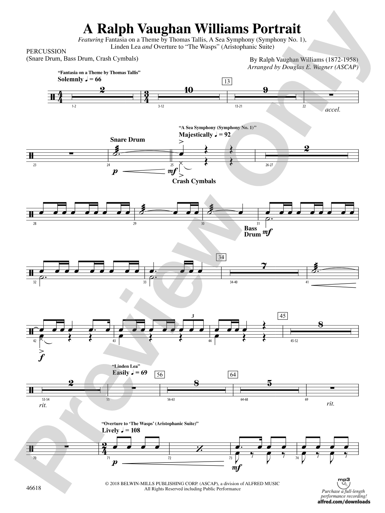 A Ralph Vaughan Williams Portrait: 1st Percussion