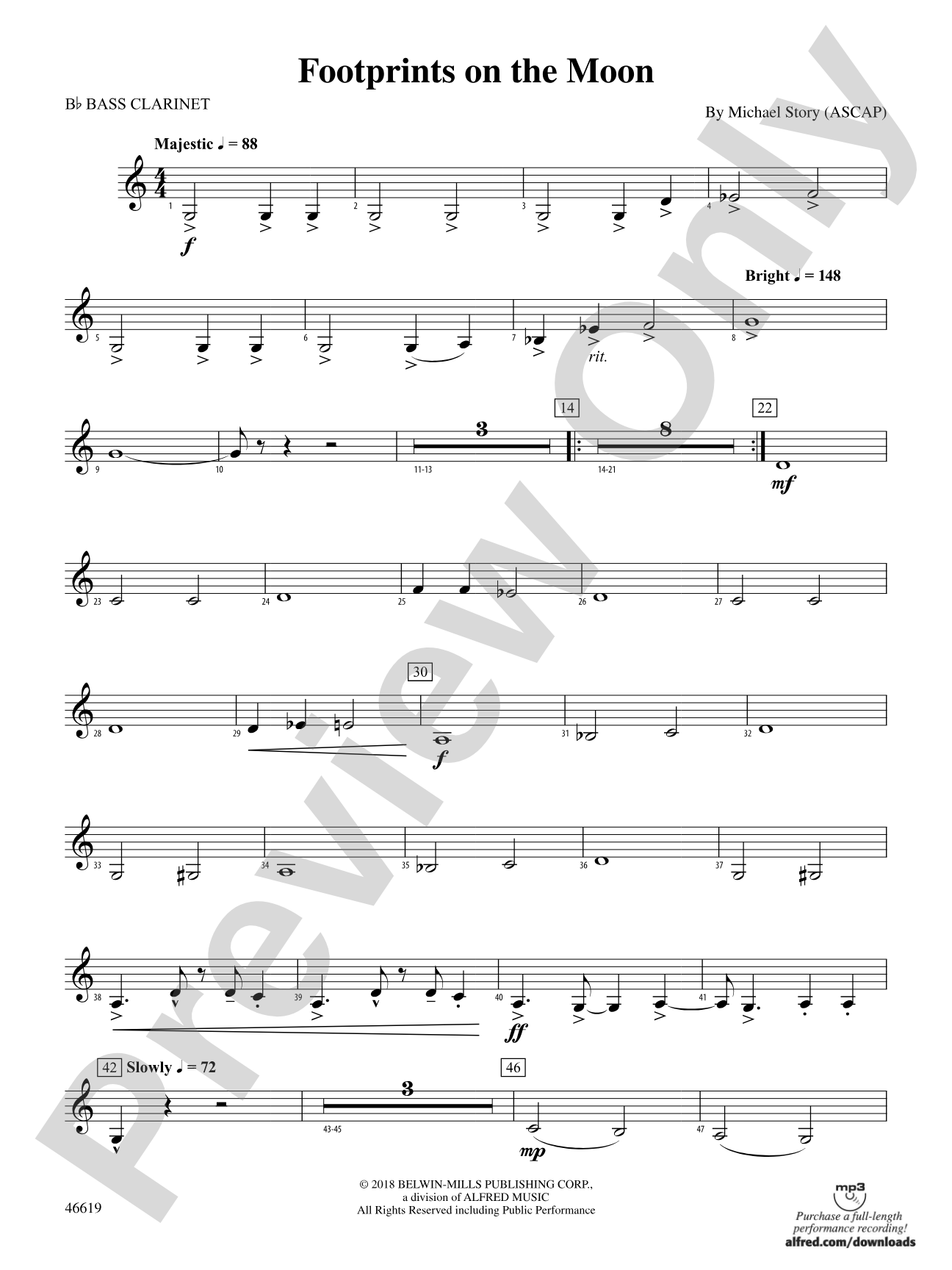 Footprints on the Moon: B-flat Bass Clarinet