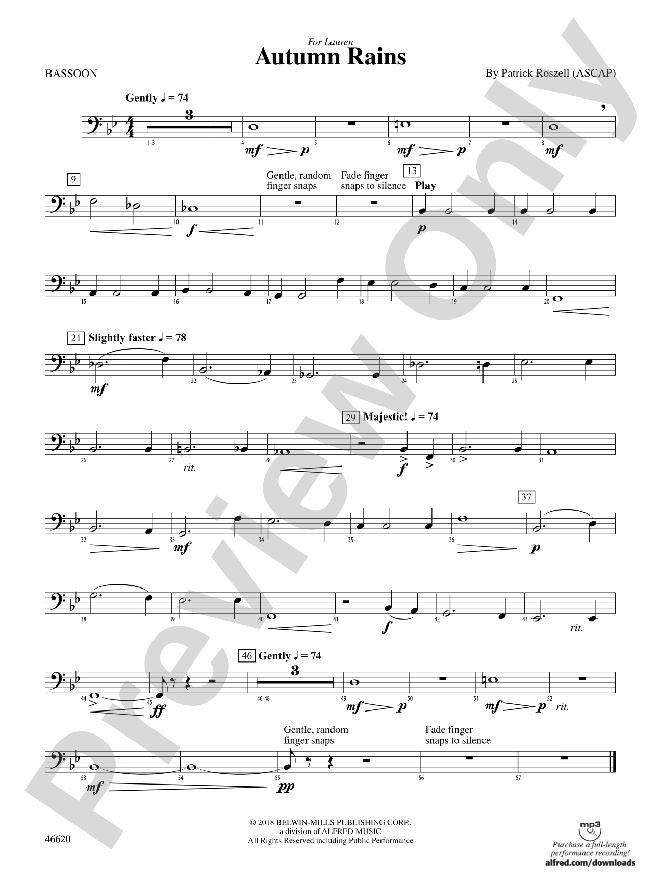 Autumn Rains: Bassoon
