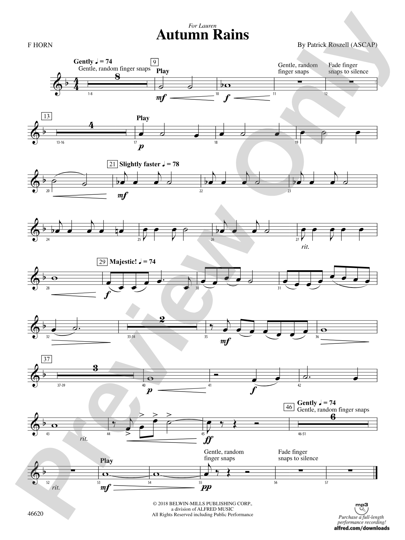 Autumn Rains: 1st F Horn