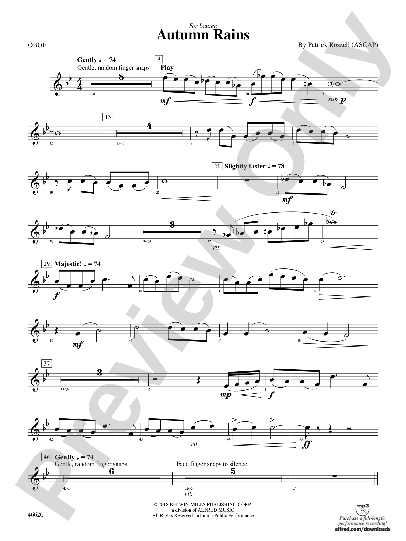 Autumn Rains: Oboe