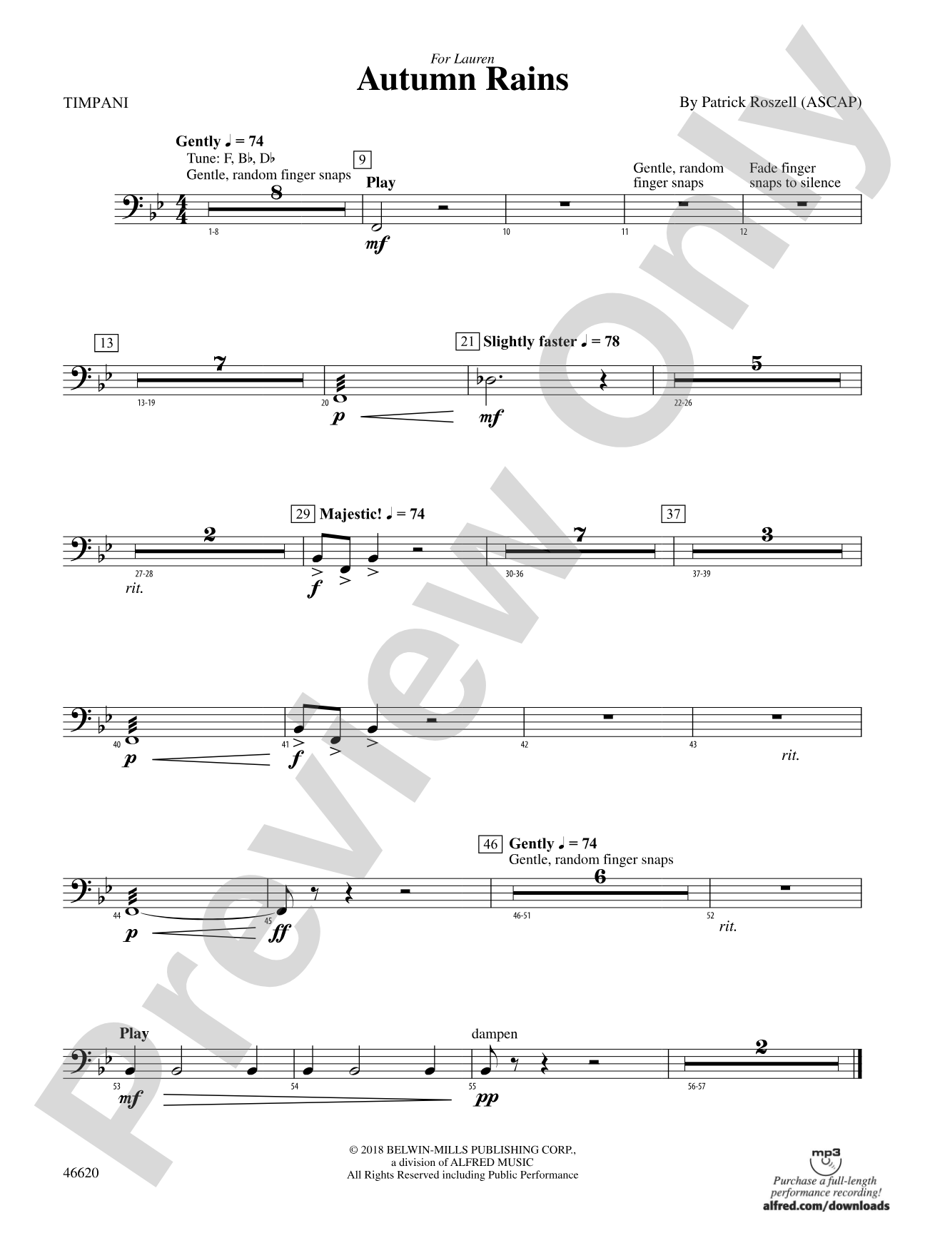 Autumn Rains: Timpani