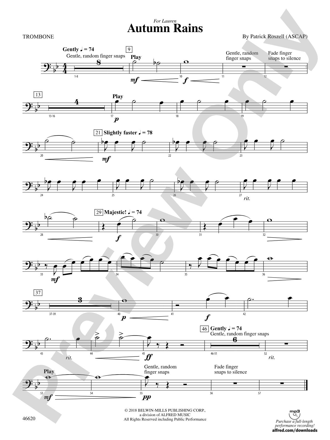 Autumn Rains: 1st Trombone