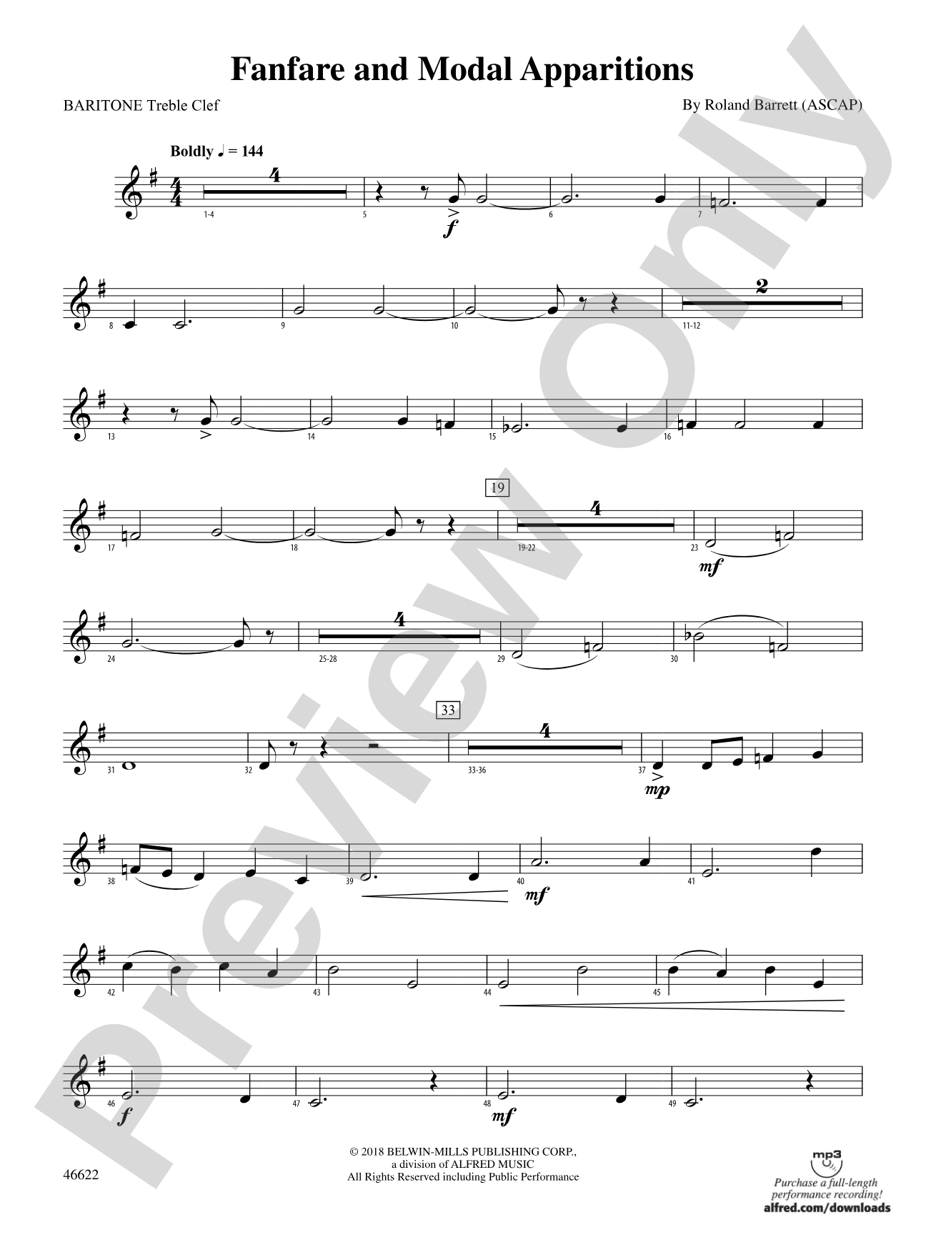 Fanfare and Modal Apparitions: Baritone T.C.