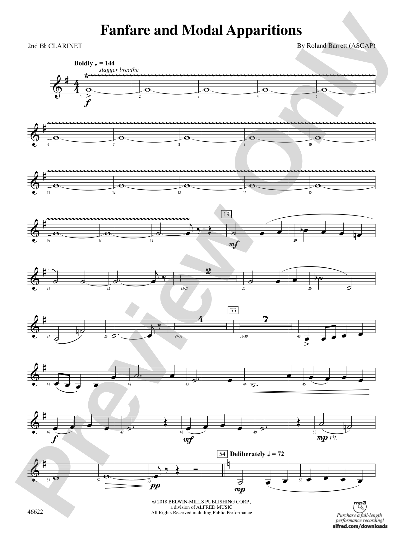 Fanfare and Modal Apparitions: 2nd B-flat Clarinet