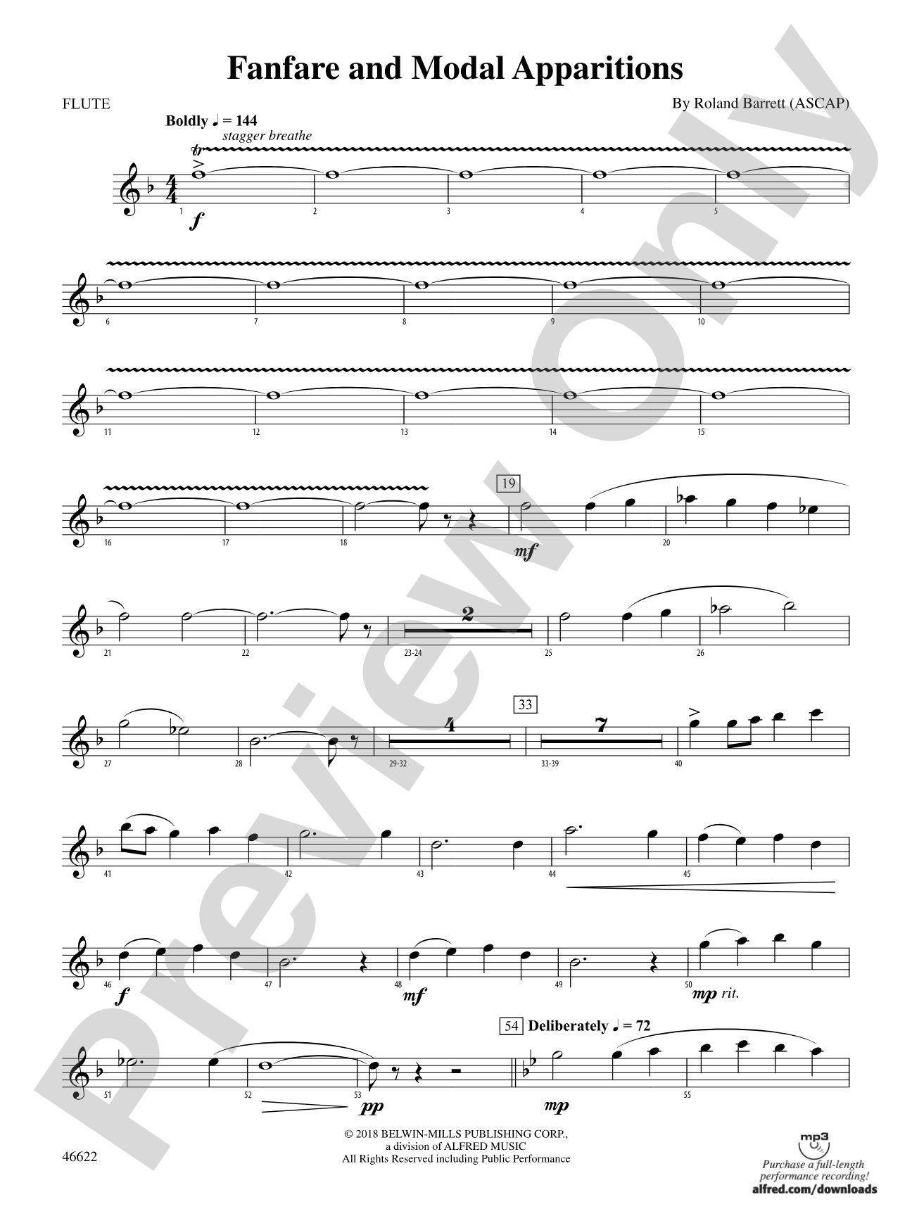 Fanfare and Modal Apparitions: Flute