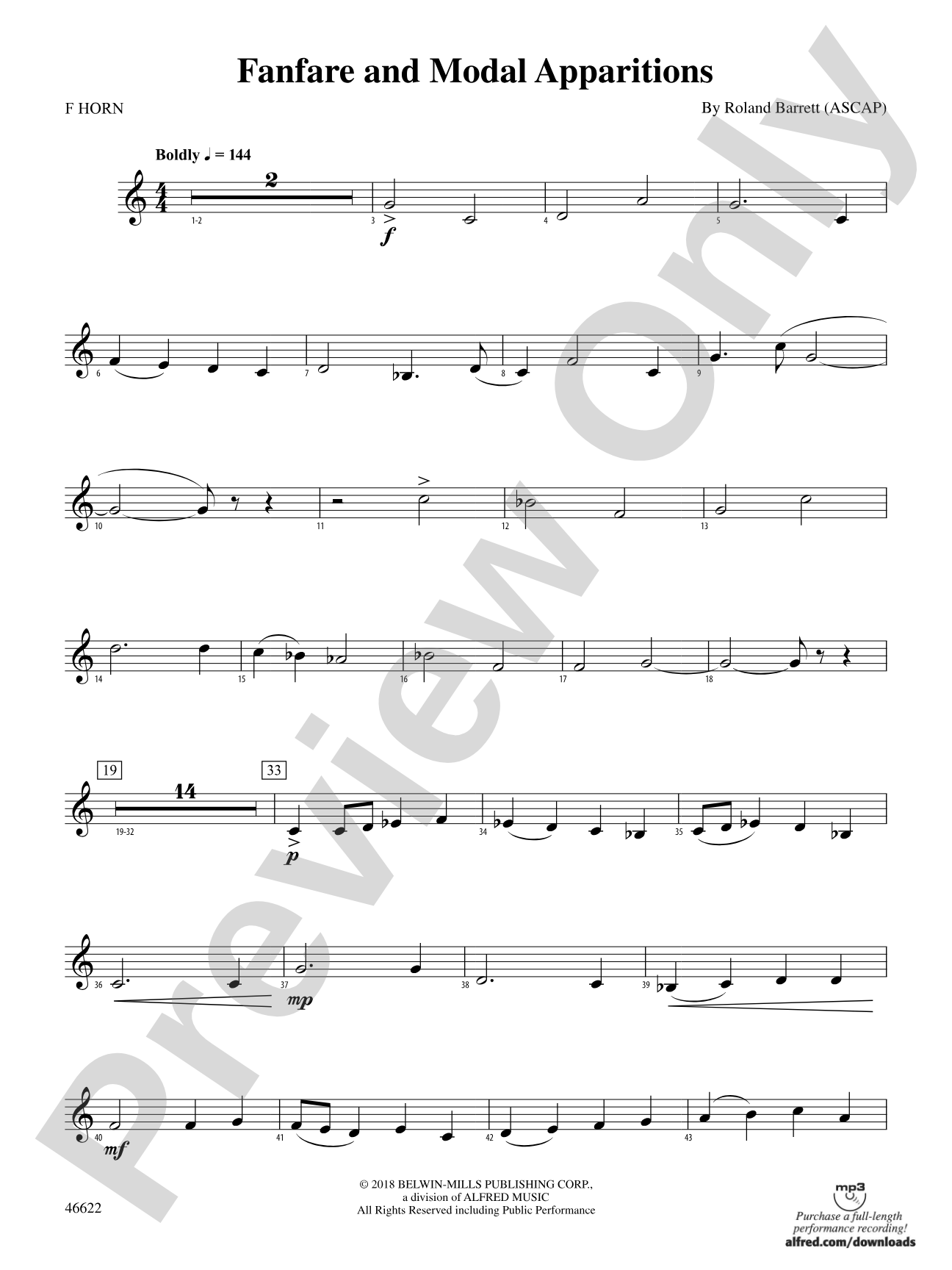 Fanfare and Modal Apparitions: 1st F Horn