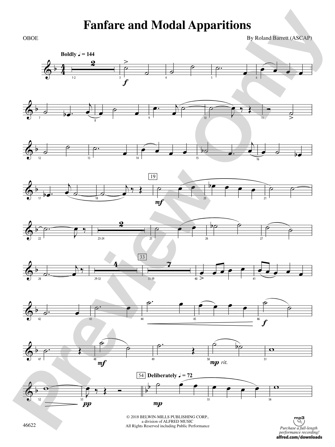 Fanfare and Modal Apparitions: Oboe