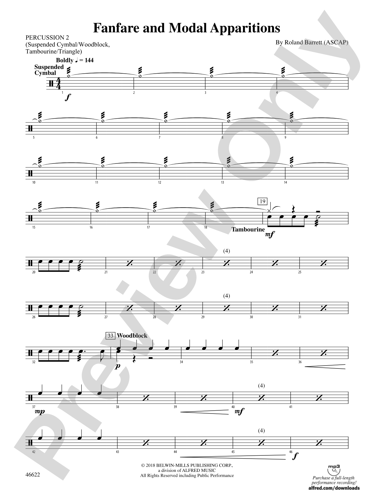 Fanfare and Modal Apparitions: 2nd Percussion