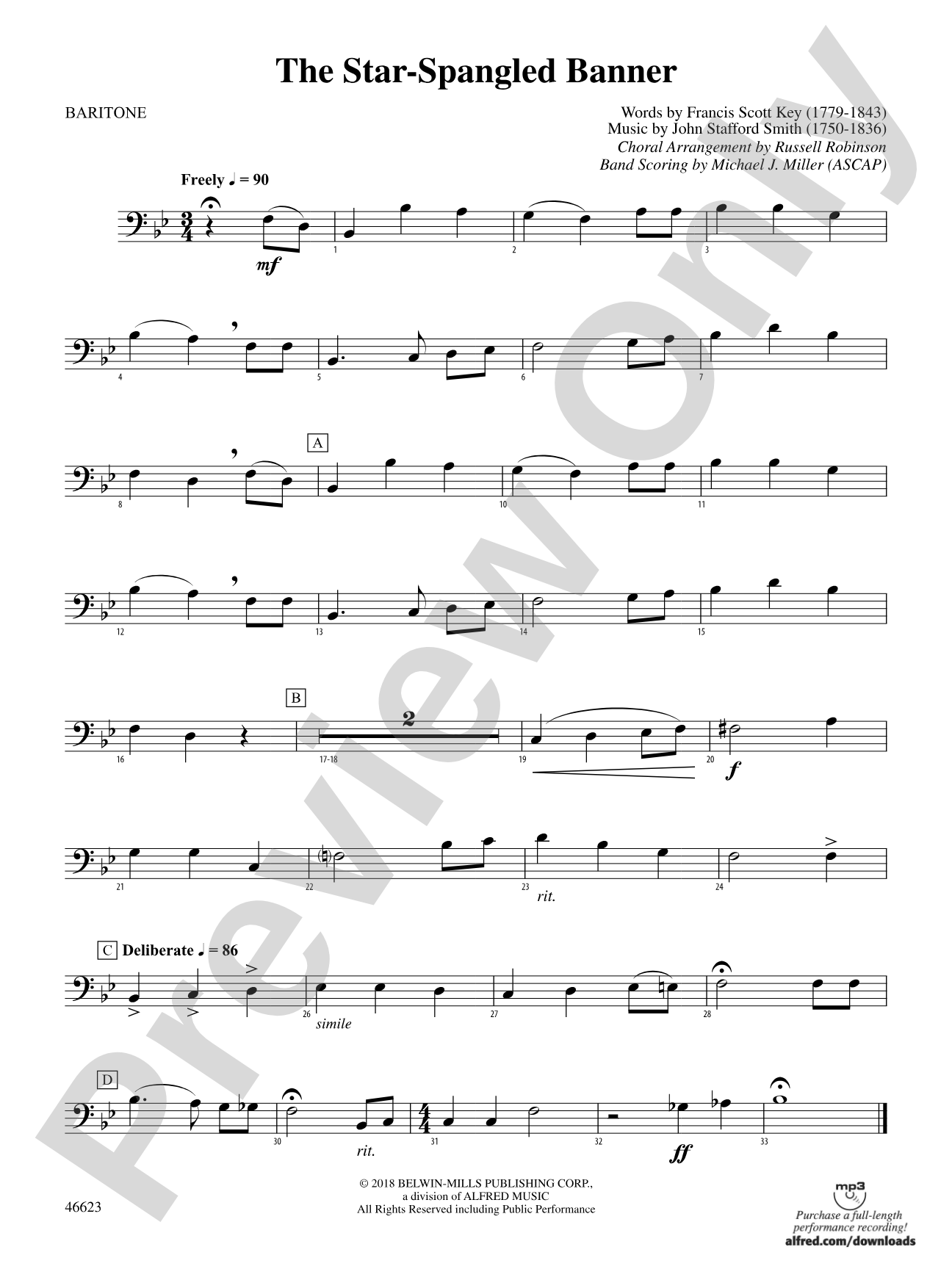 The Star-Spangled Banner: Baritone B.C.