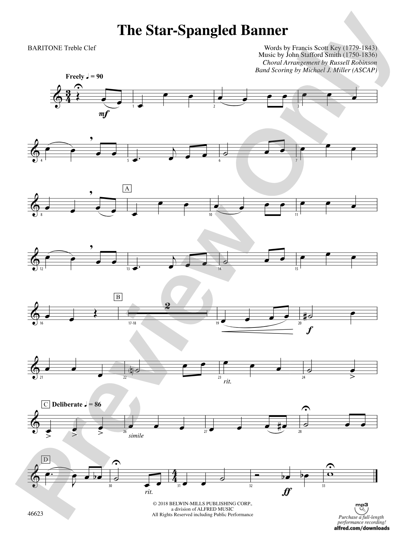 The Star-Spangled Banner: Baritone T.C.