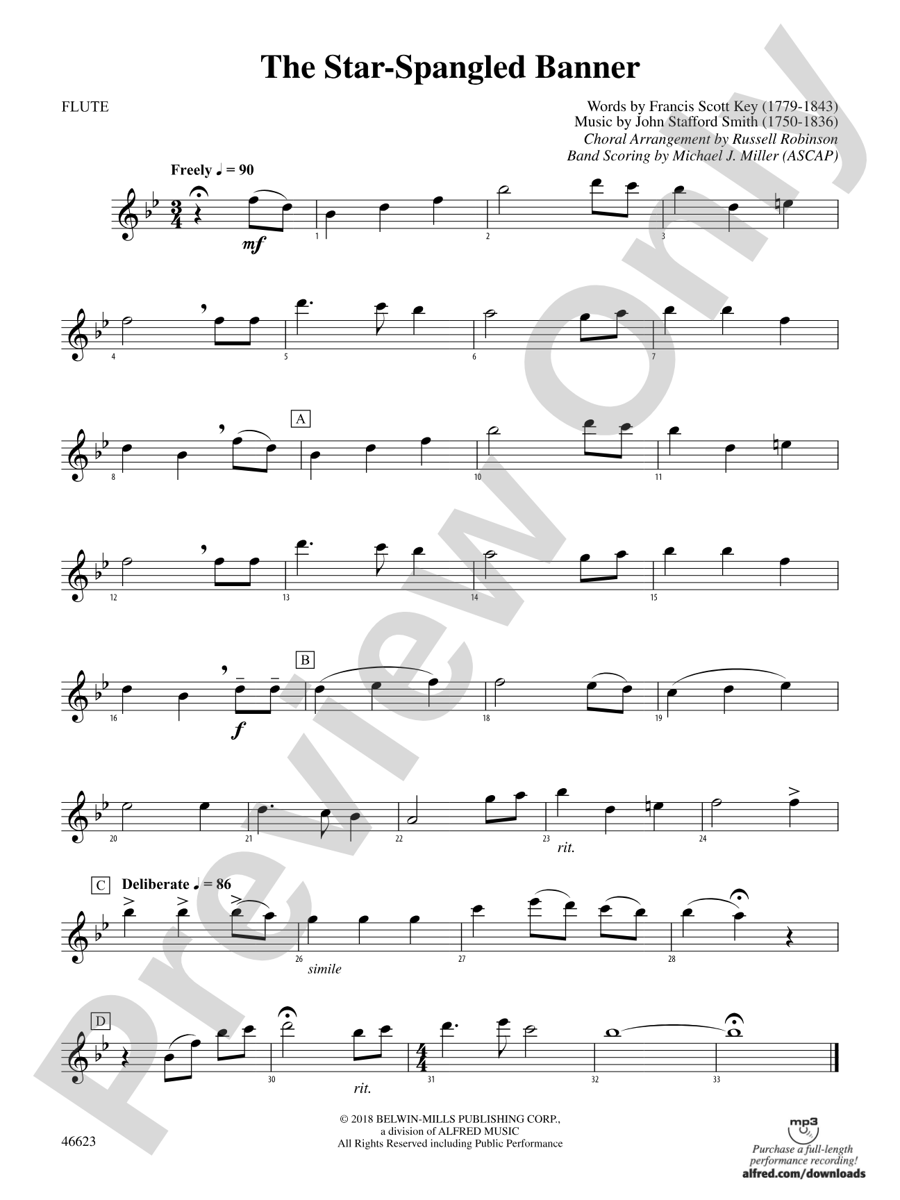 The Star-Spangled Banner: Flute