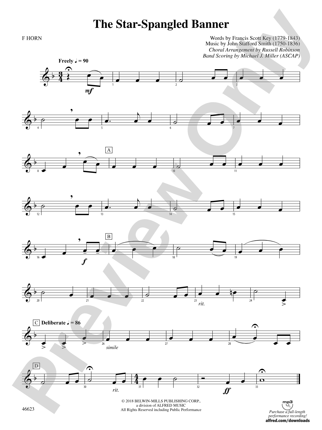 The Star-Spangled Banner: 1st F Horn