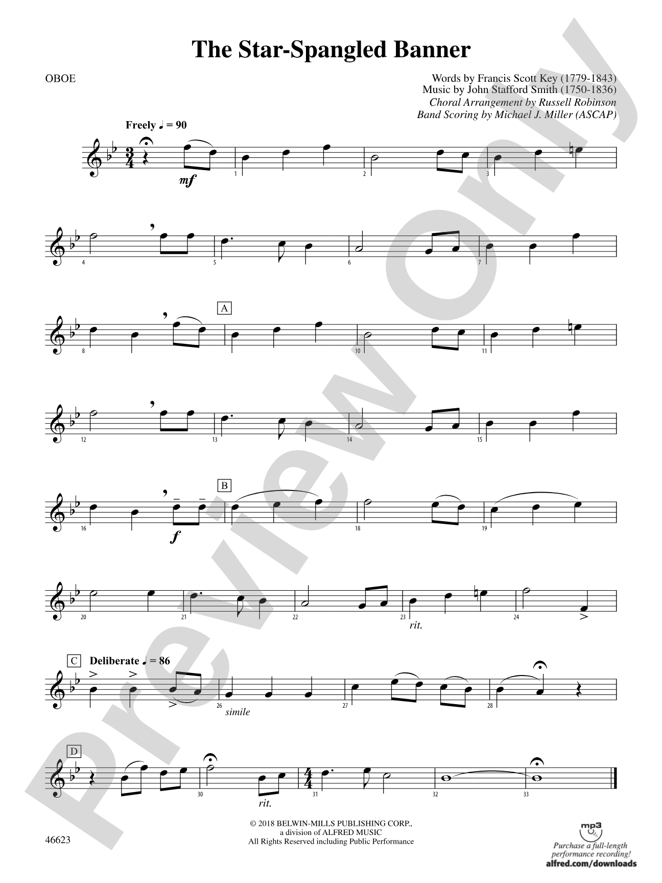 The Star-Spangled Banner: Oboe