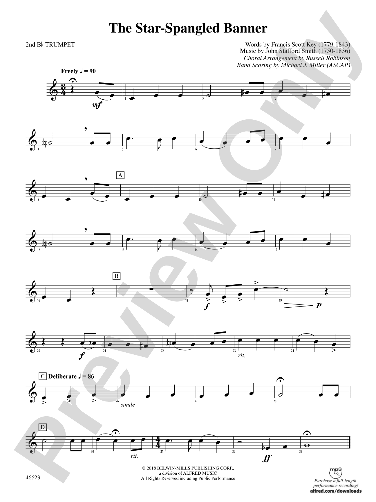 The Star-Spangled Banner: 2nd B-flat Trumpet