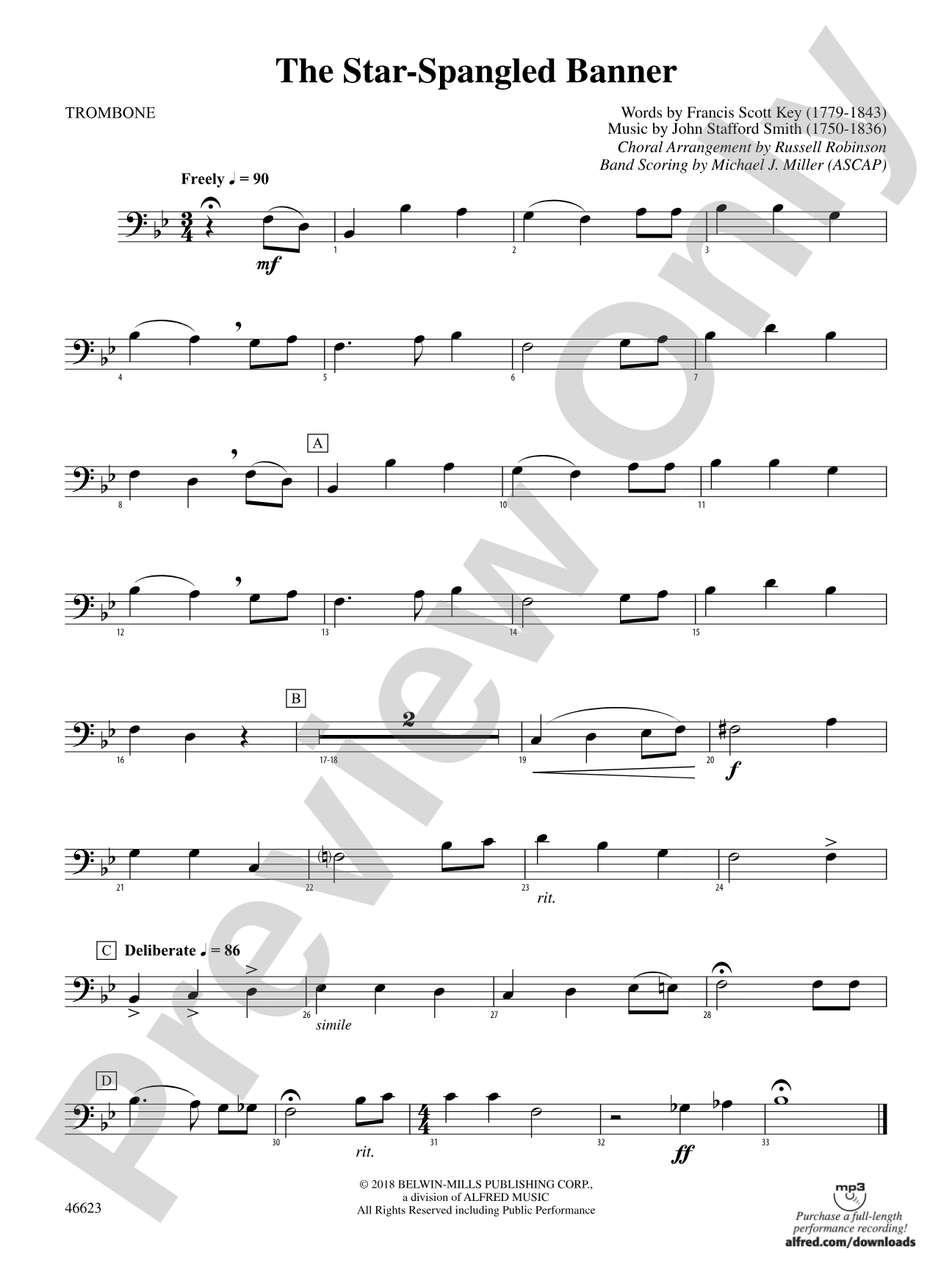 The Star-Spangled Banner: 1st Trombone