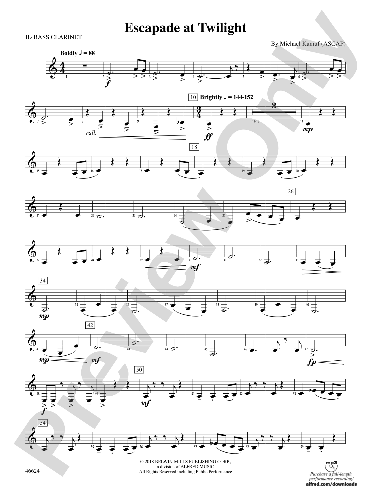 Escapade at Twilight: B-flat Bass Clarinet