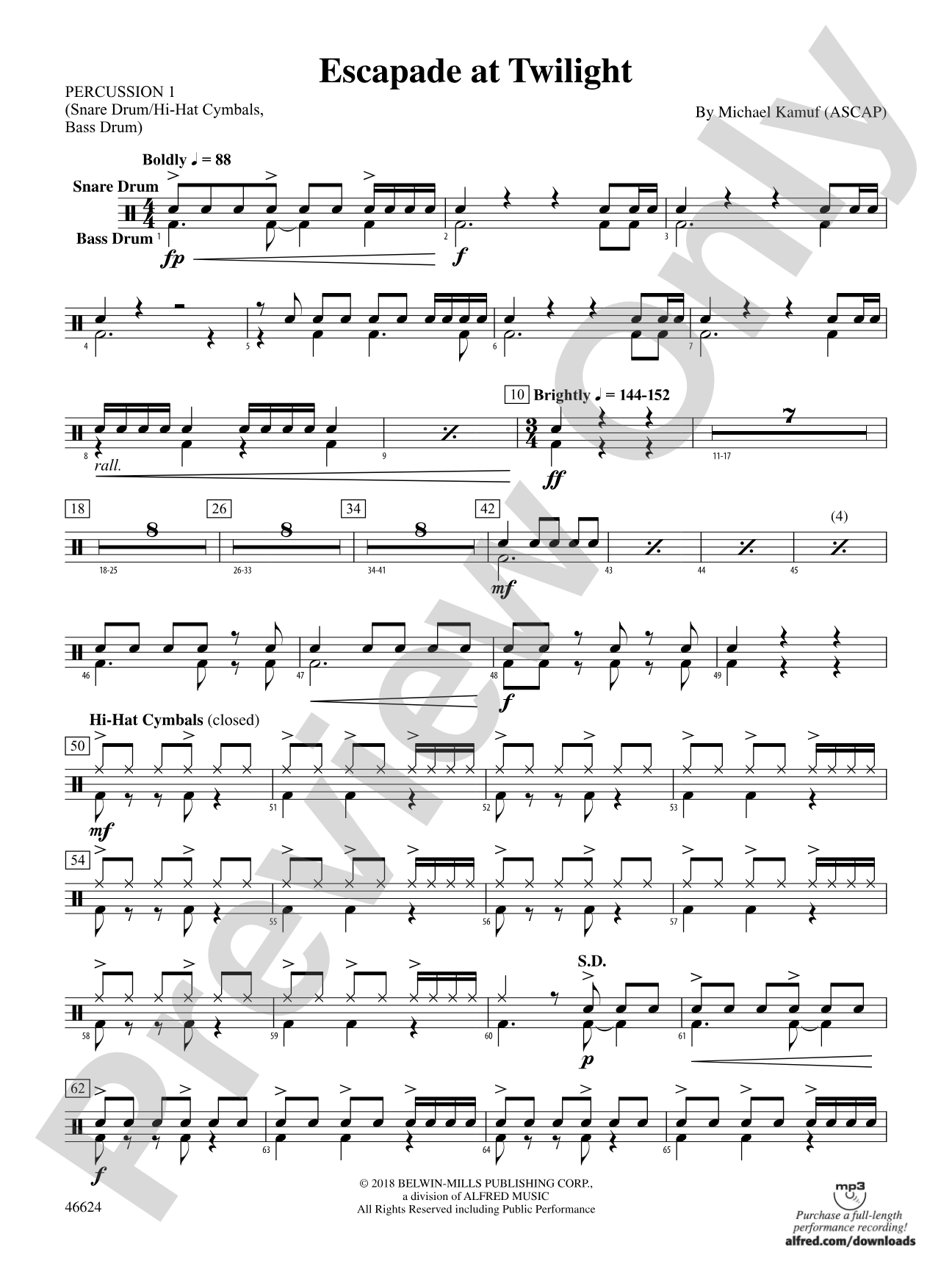 Escapade at Twilight: 1st Percussion