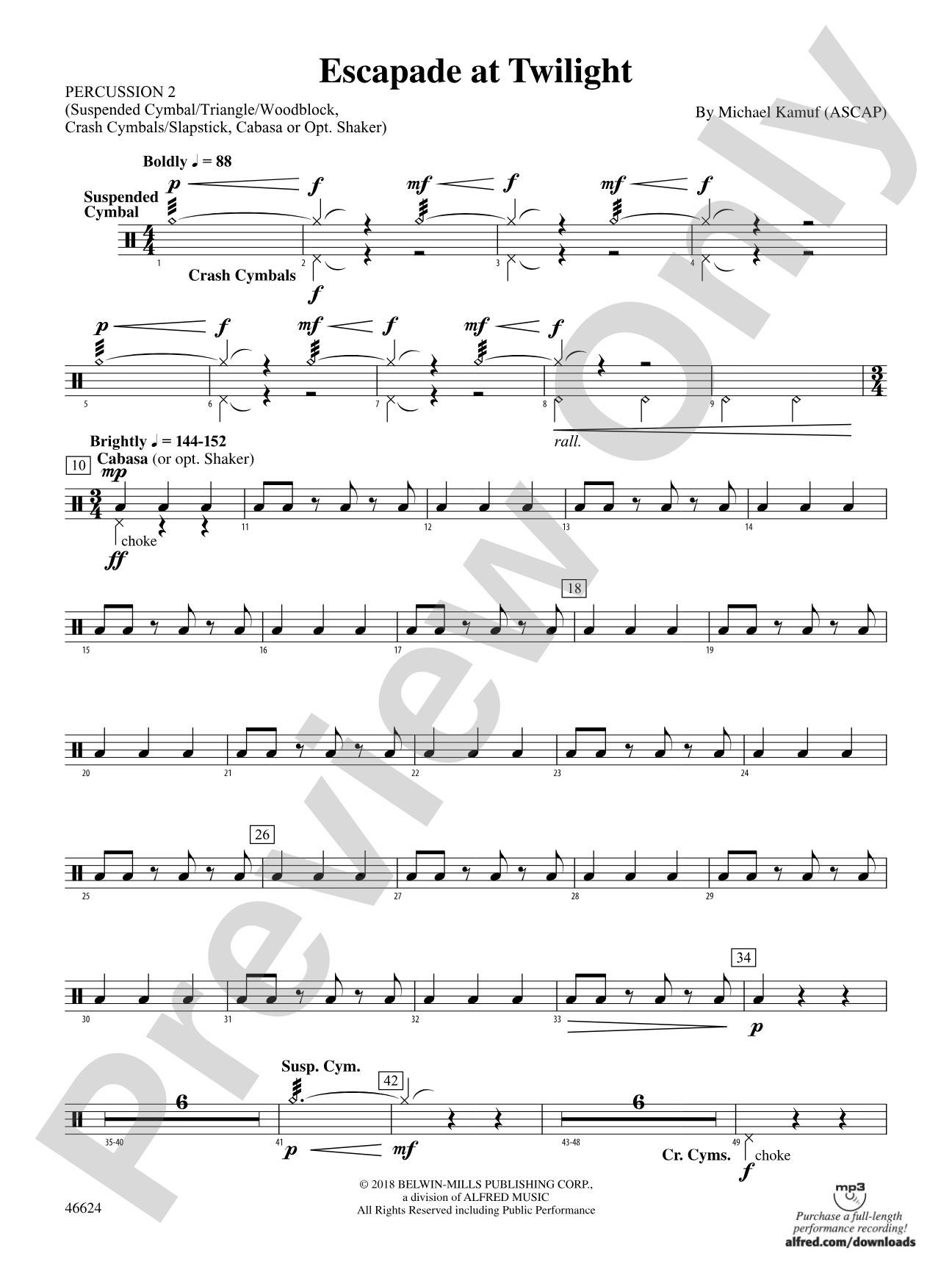 Escapade at Twilight: 2nd Percussion
