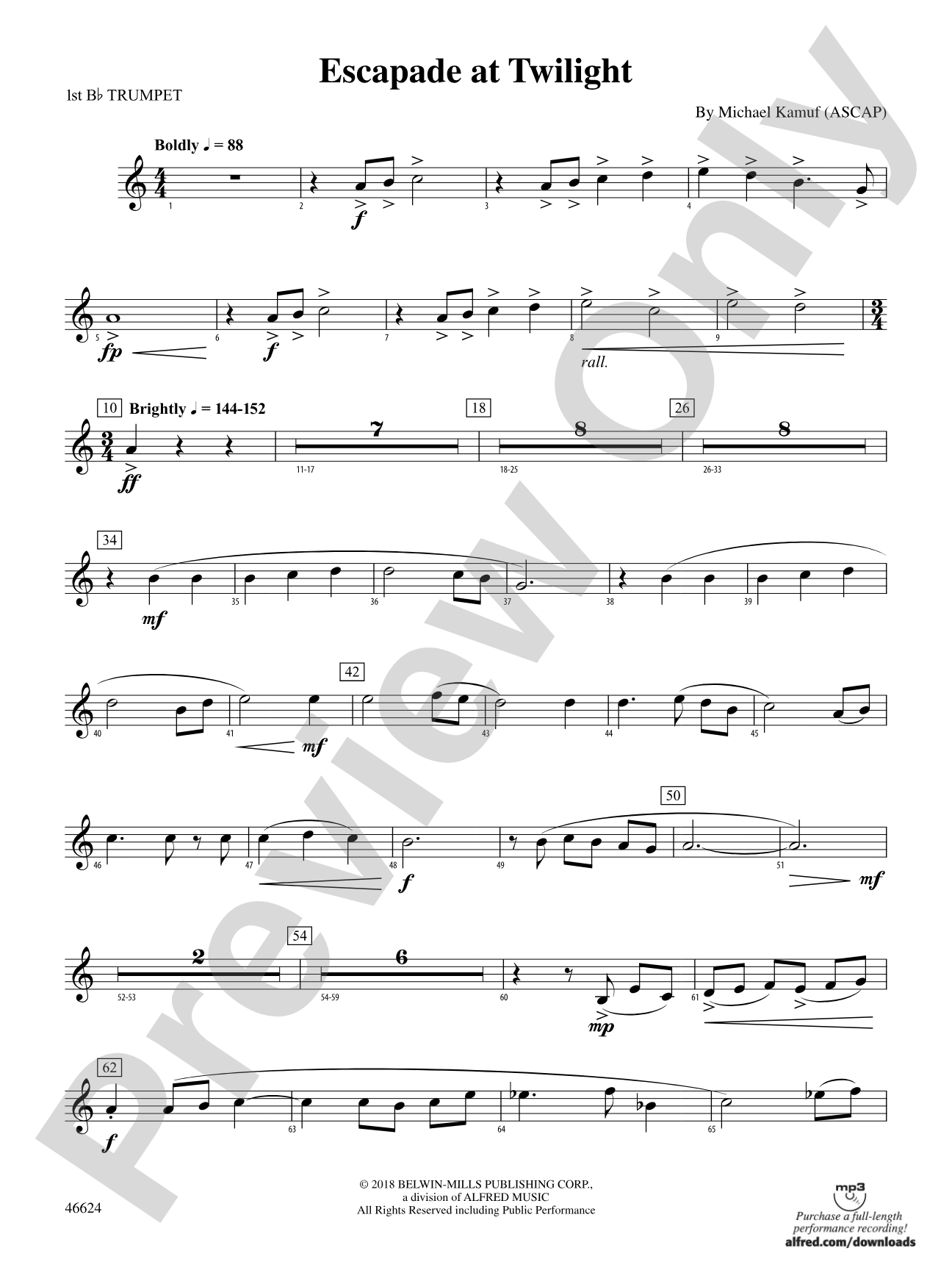 Escapade at Twilight: 1st B-flat Trumpet