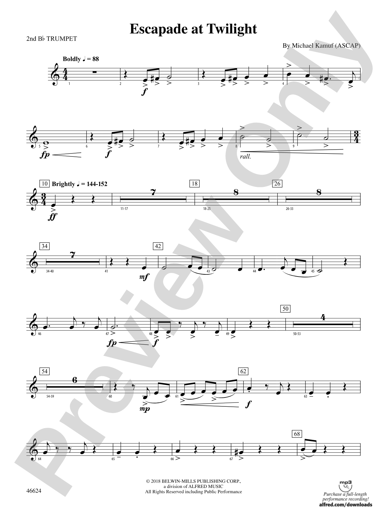 Escapade at Twilight: 2nd B-flat Trumpet
