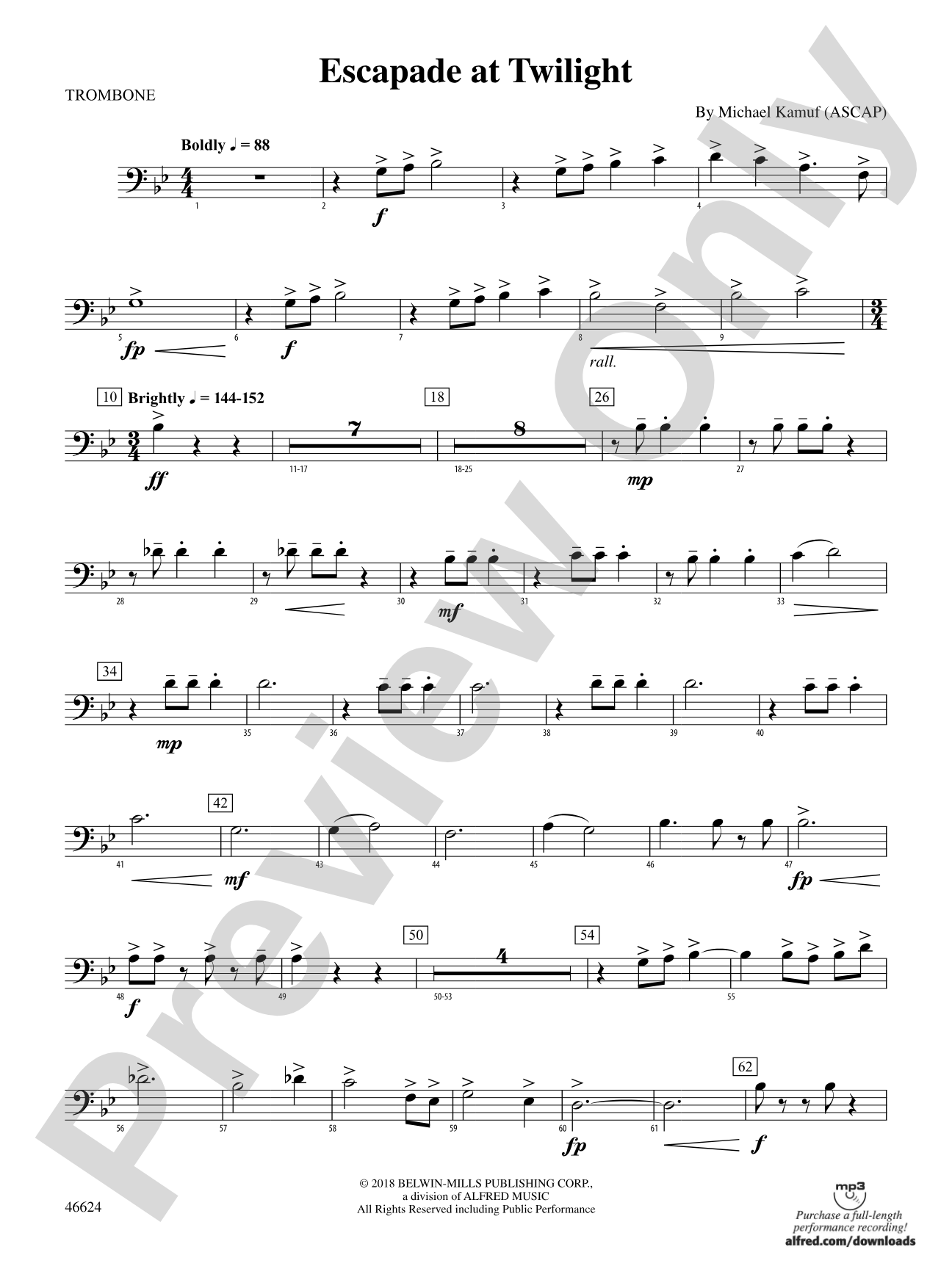 Escapade at Twilight: 1st Trombone