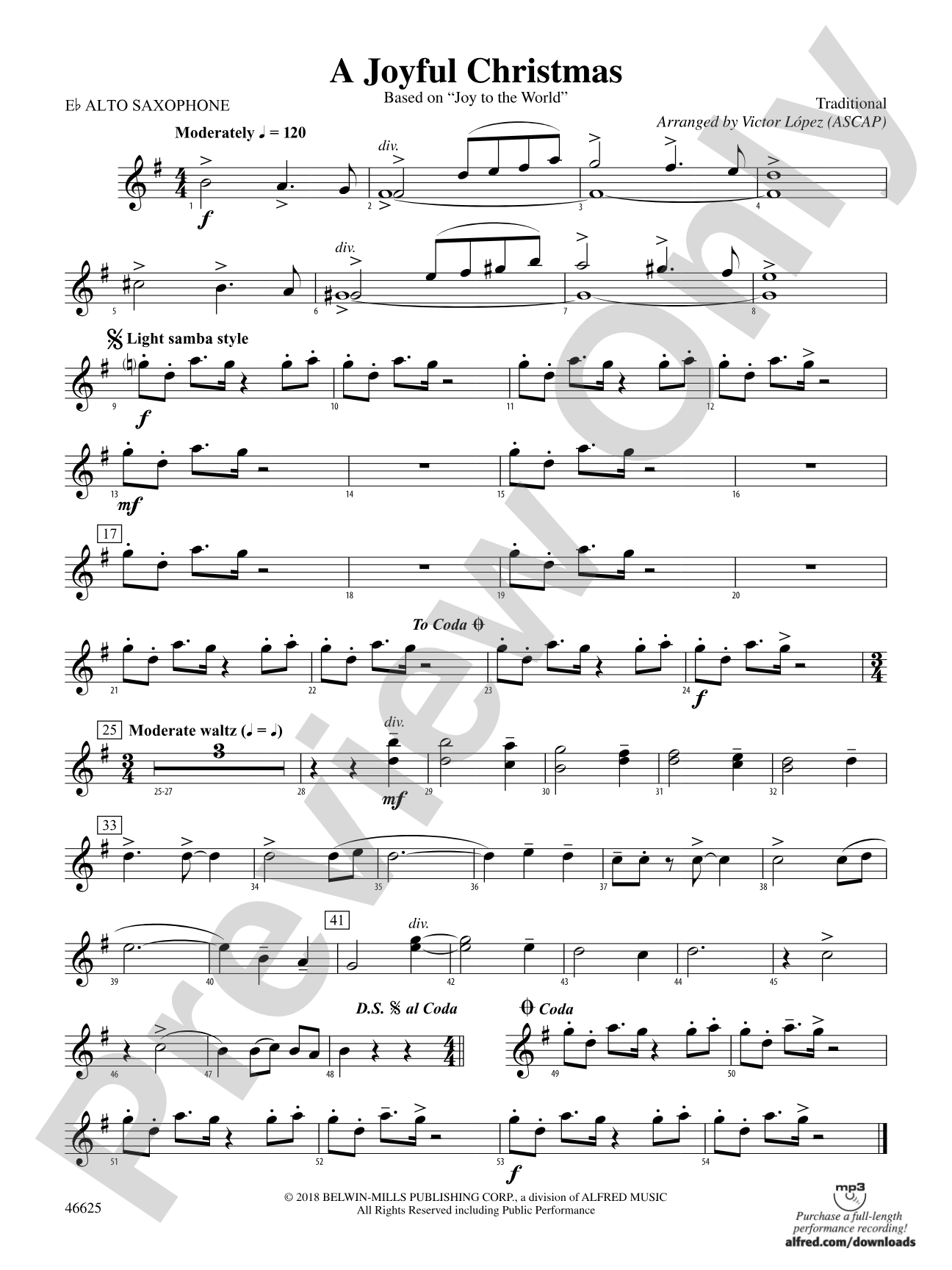 A Joyful Christmas: E-flat Alto Saxophone