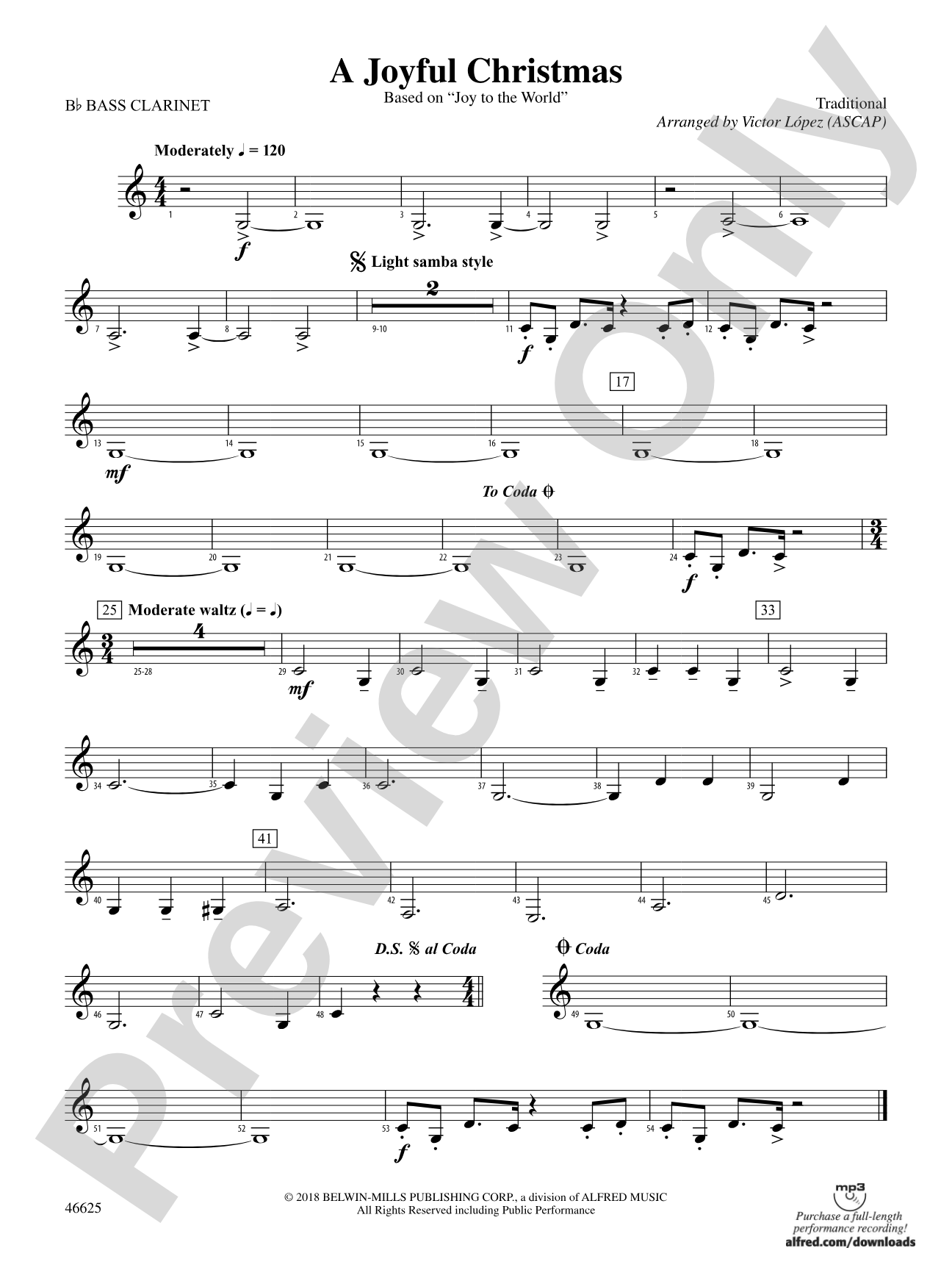 A Joyful Christmas: B-flat Bass Clarinet