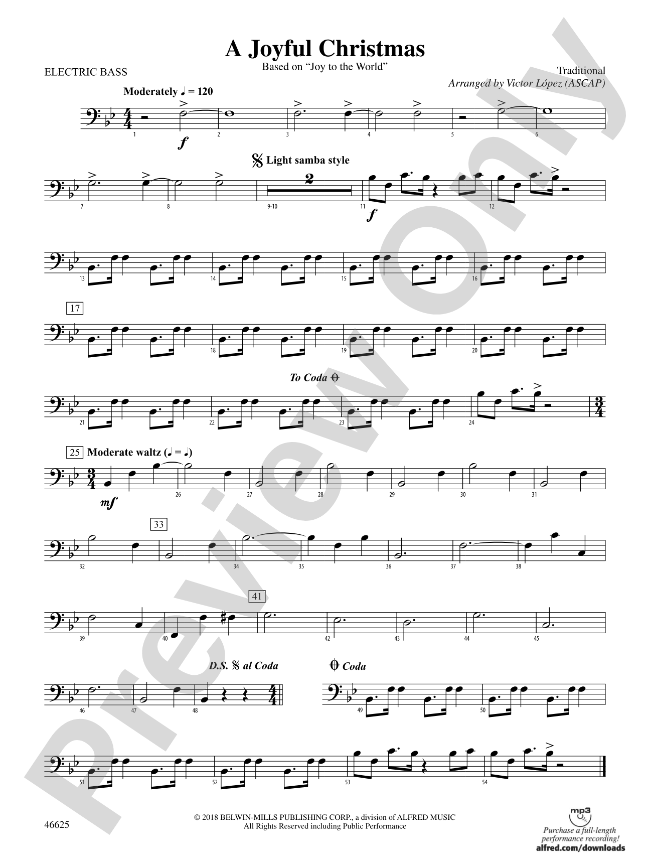A Joyful Christmas: Electric Bass