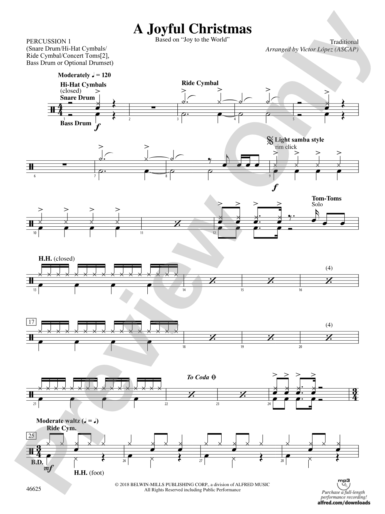 A Joyful Christmas: 1st Percussion
