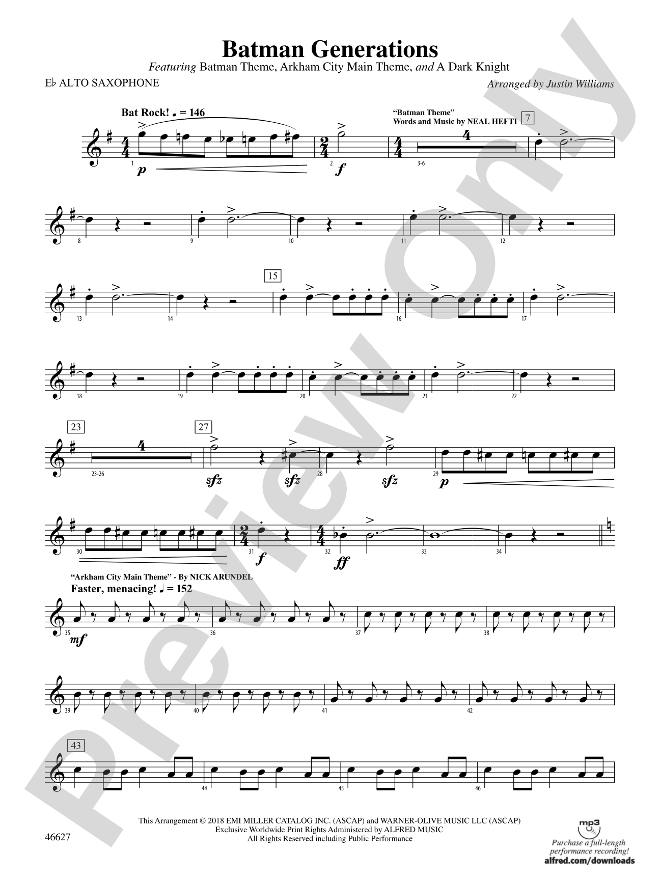 Batman Generations: E-flat Alto Saxophone