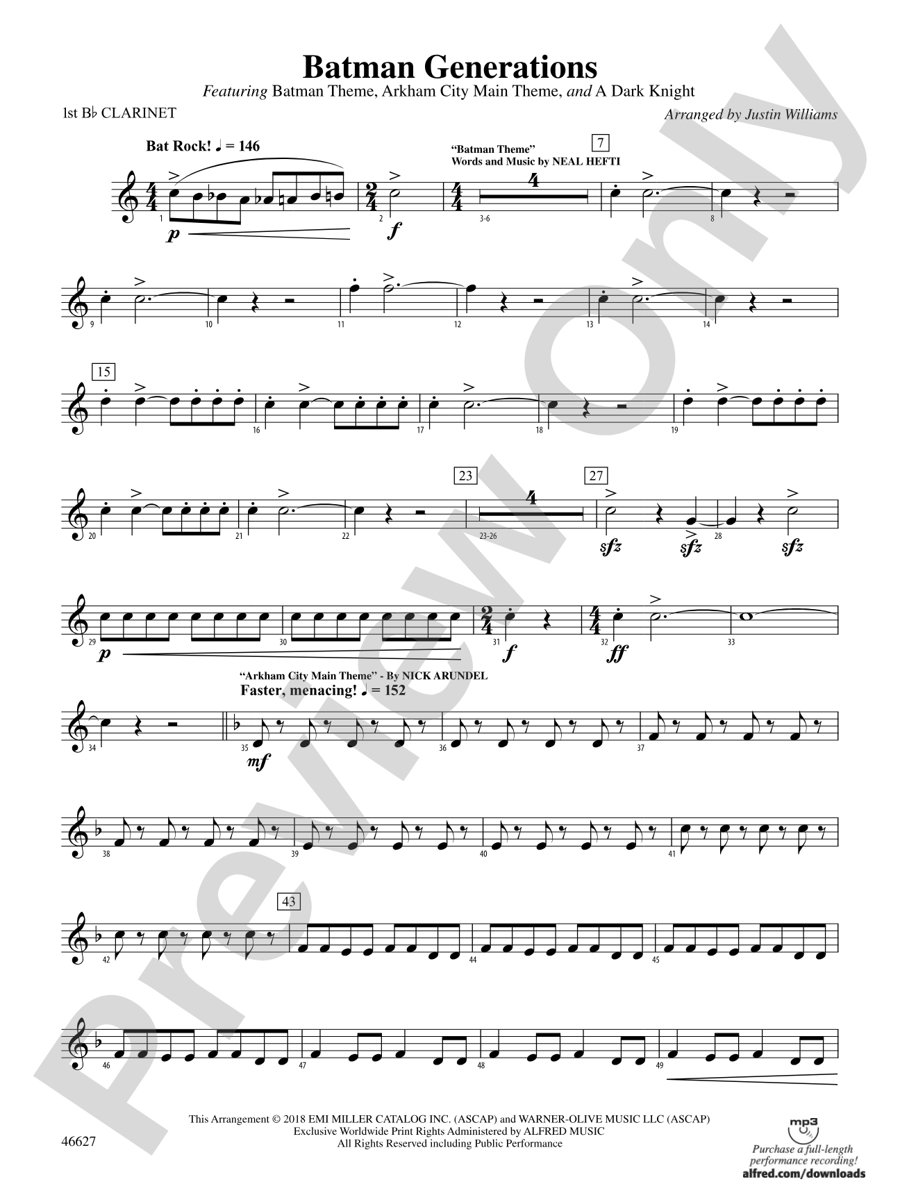 Batman Generations: 1st B-flat Clarinet