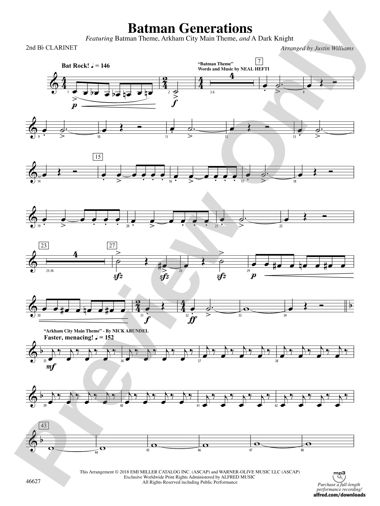 Batman Generations: 2nd B-flat Clarinet