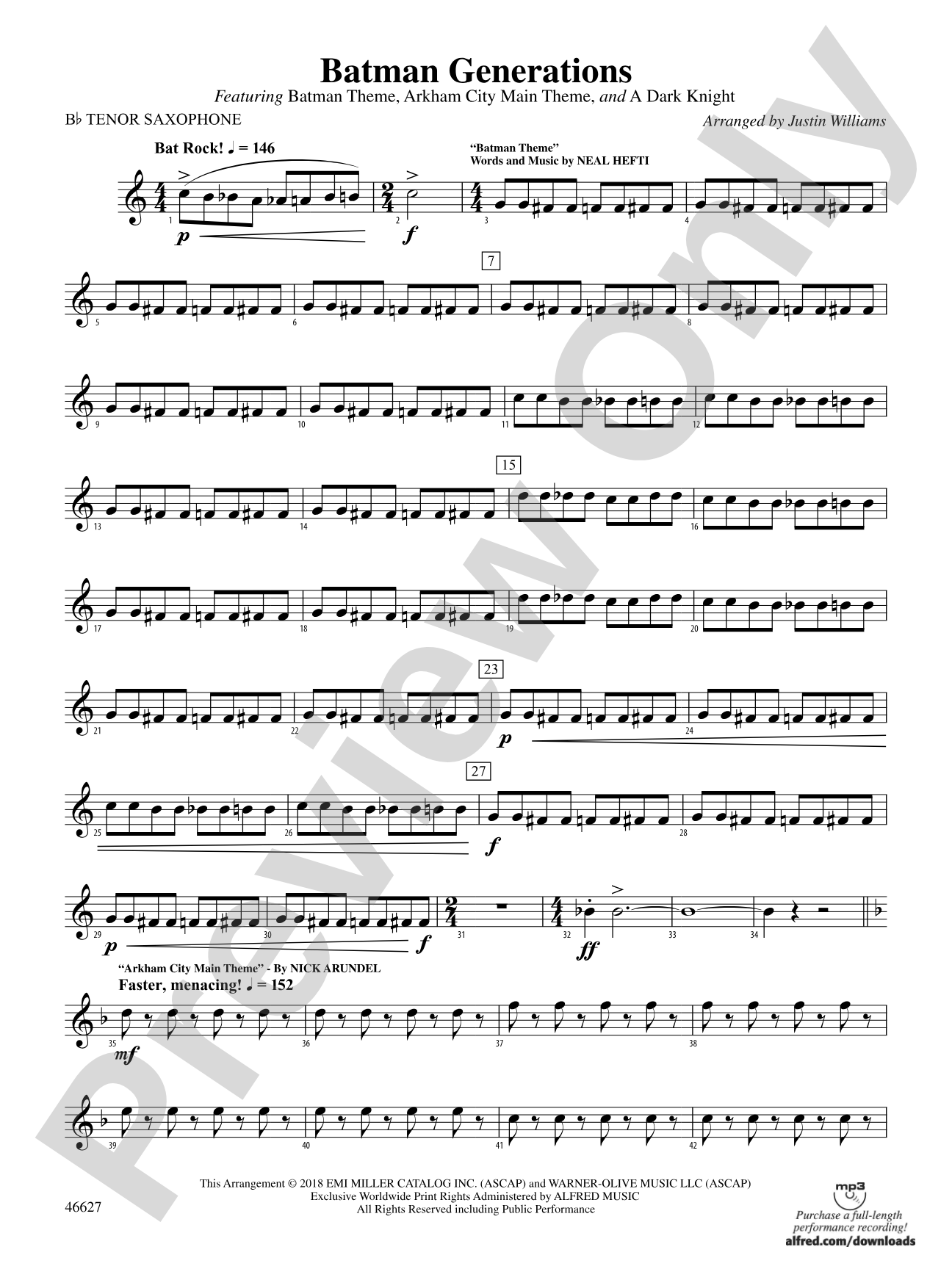 Batman Generations: B-flat Tenor Saxophone