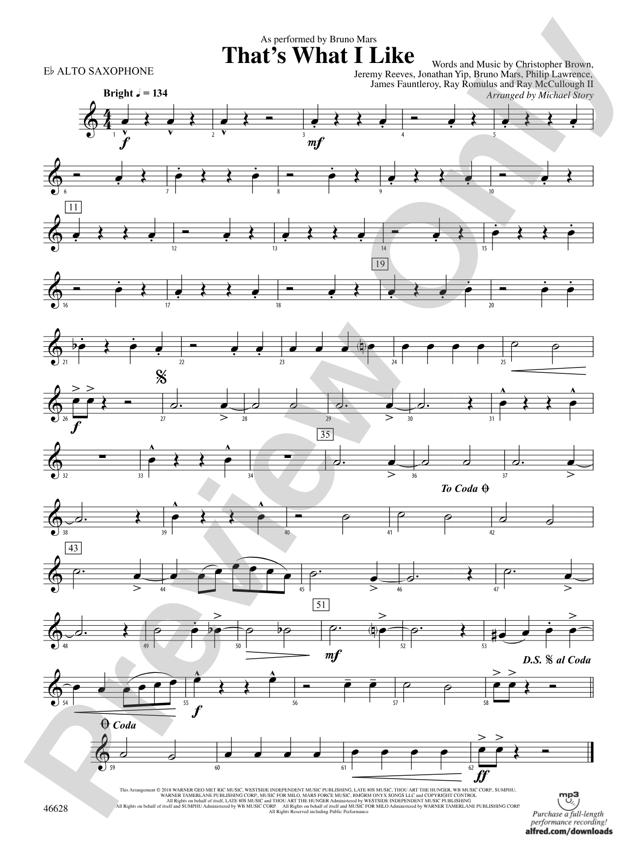 That's What I Like: E-flat Alto Saxophone
