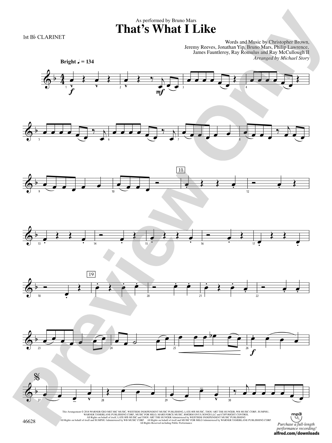 That's What I Like: 1st B-flat Clarinet
