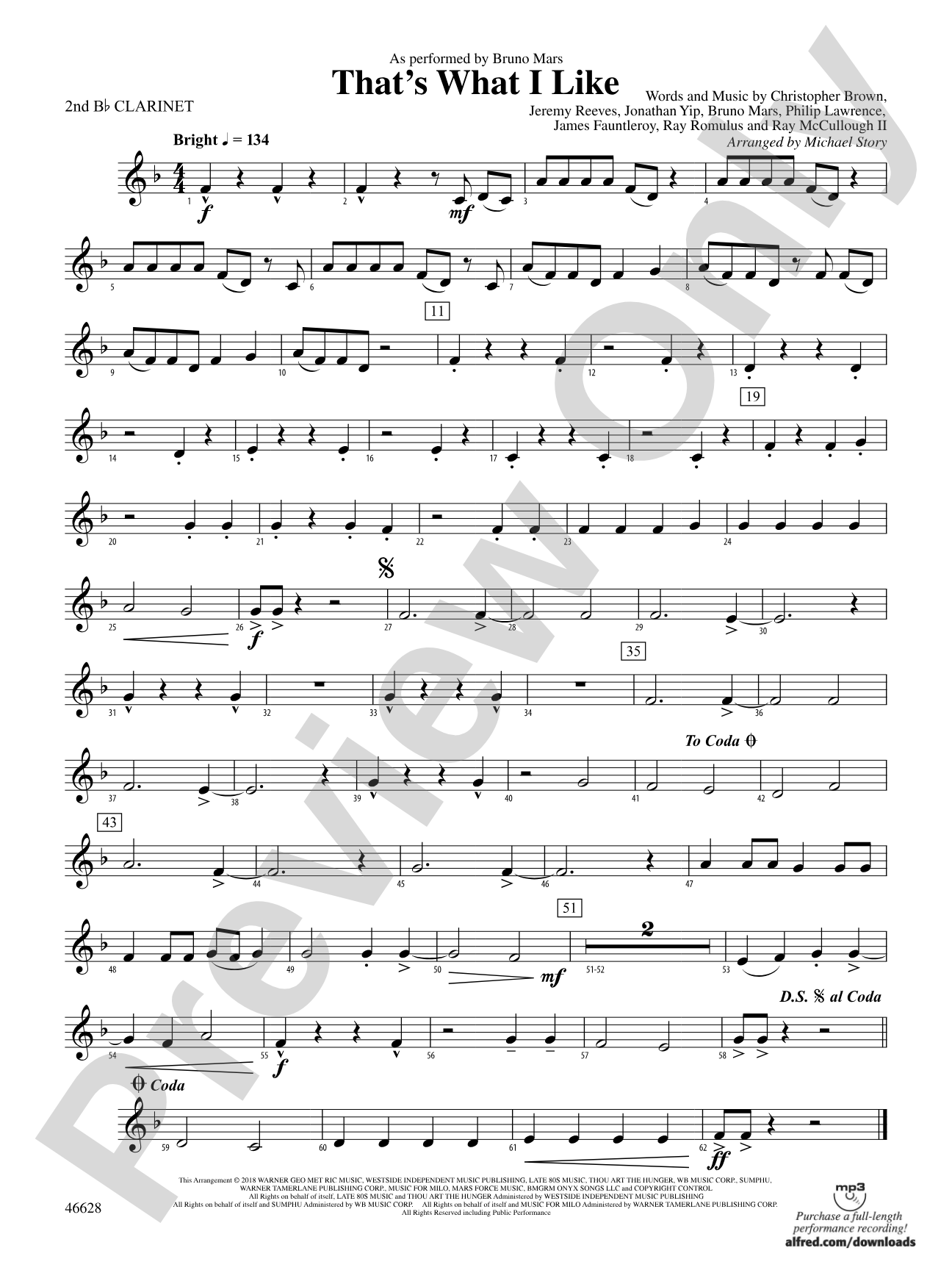 That's What I Like: 2nd B-flat Clarinet