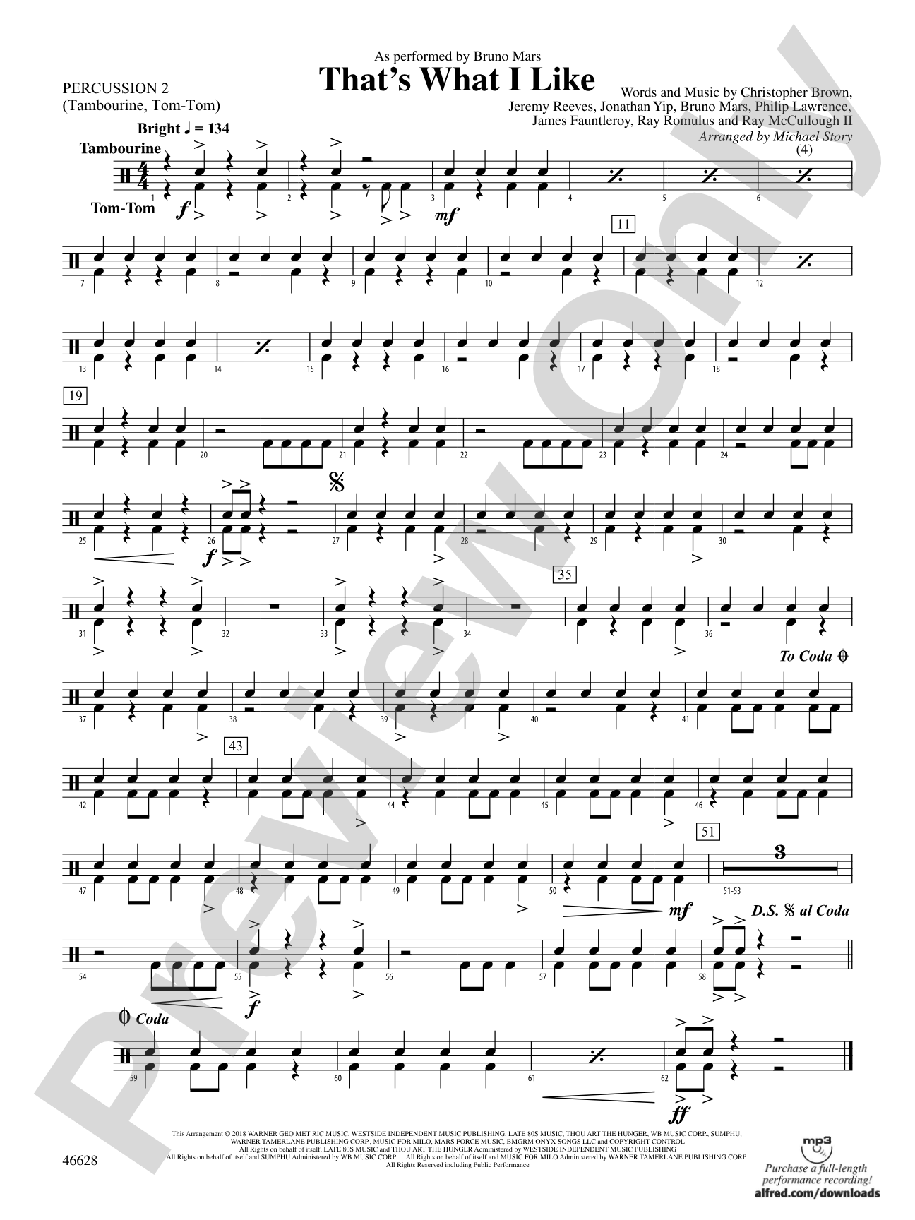 That's What I Like: 2nd Percussion