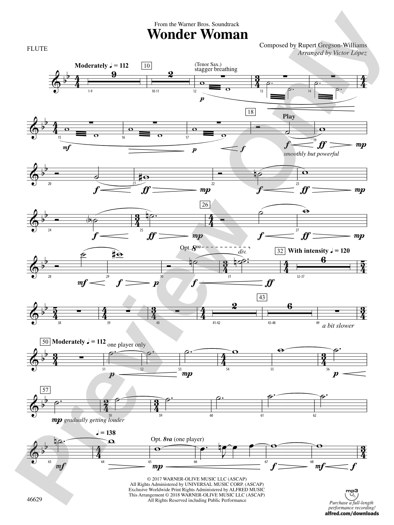 Wonder Woman: From the Warner Bros. Soundtrack: Flute