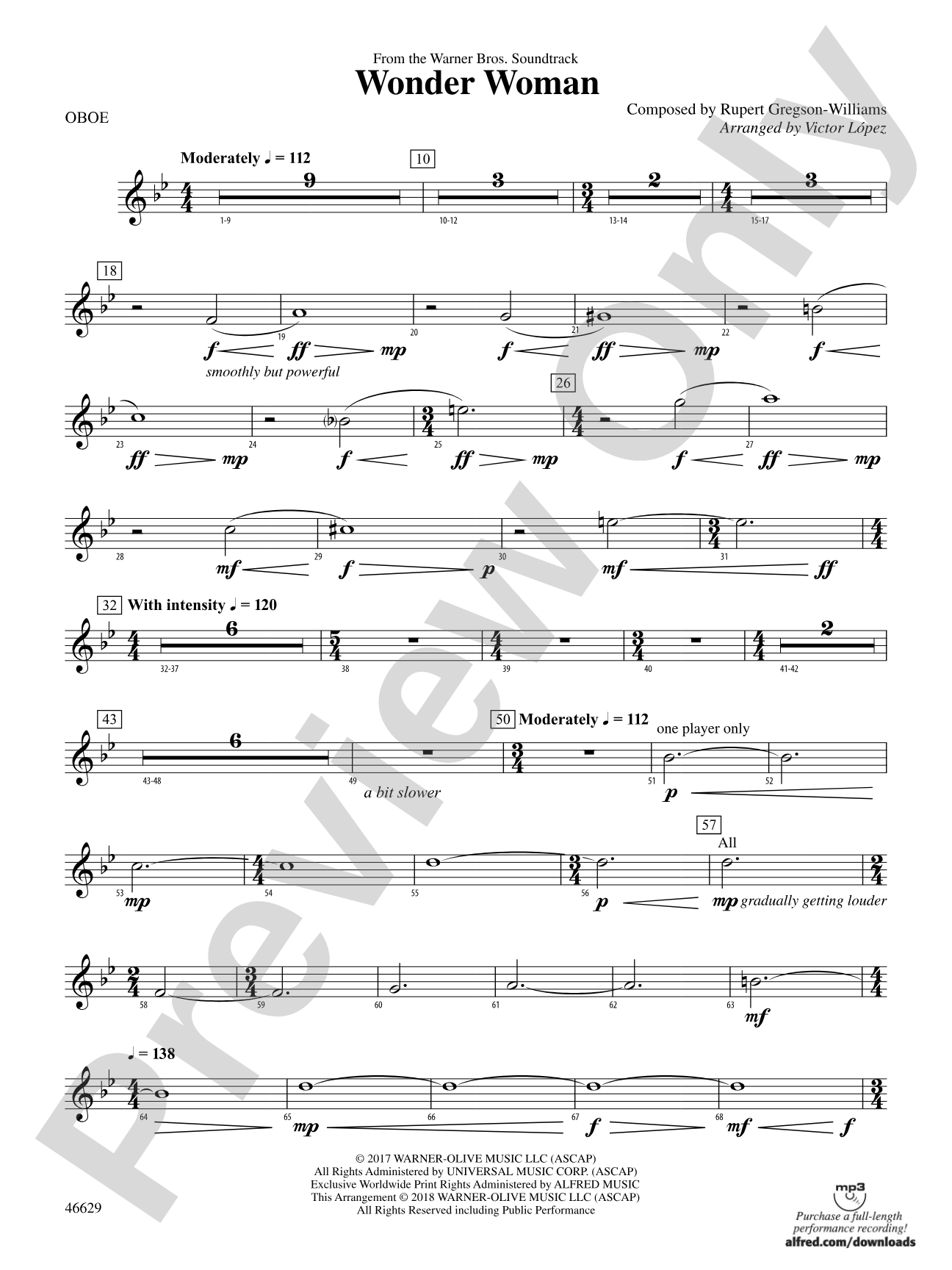 Wonder Woman: From the Warner Bros. Soundtrack: Oboe