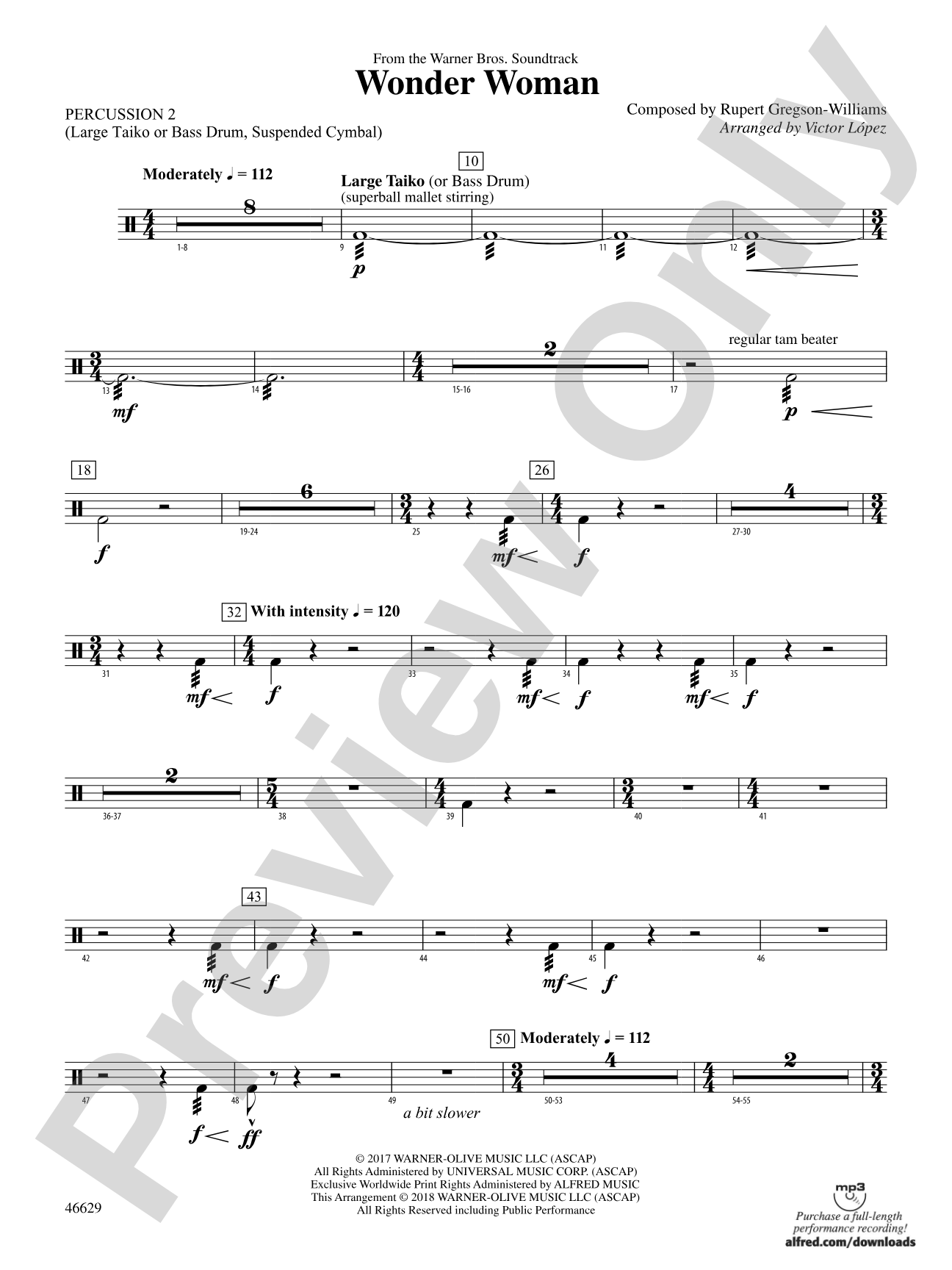 Wonder Woman: From the Warner Bros. Soundtrack: 2nd Percussion