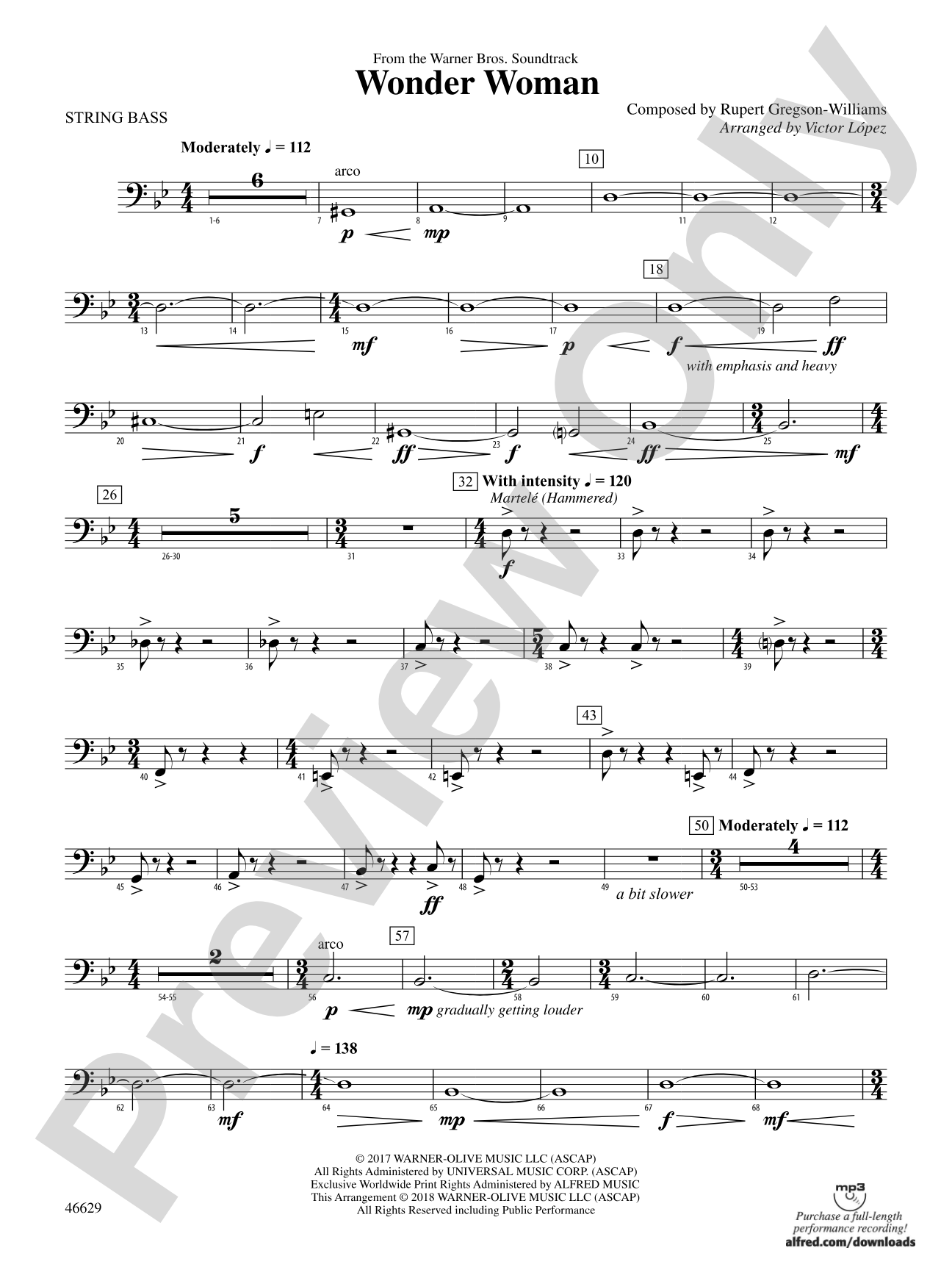 Wonder Woman: From the Warner Bros. Soundtrack: String Bass