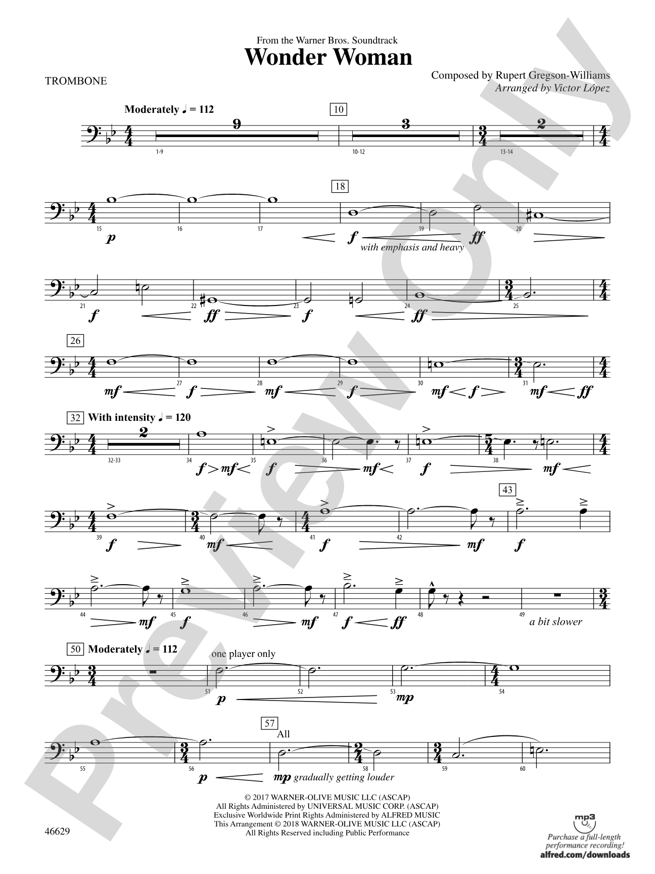 Wonder Woman: From the Warner Bros. Soundtrack: 1st Trombone