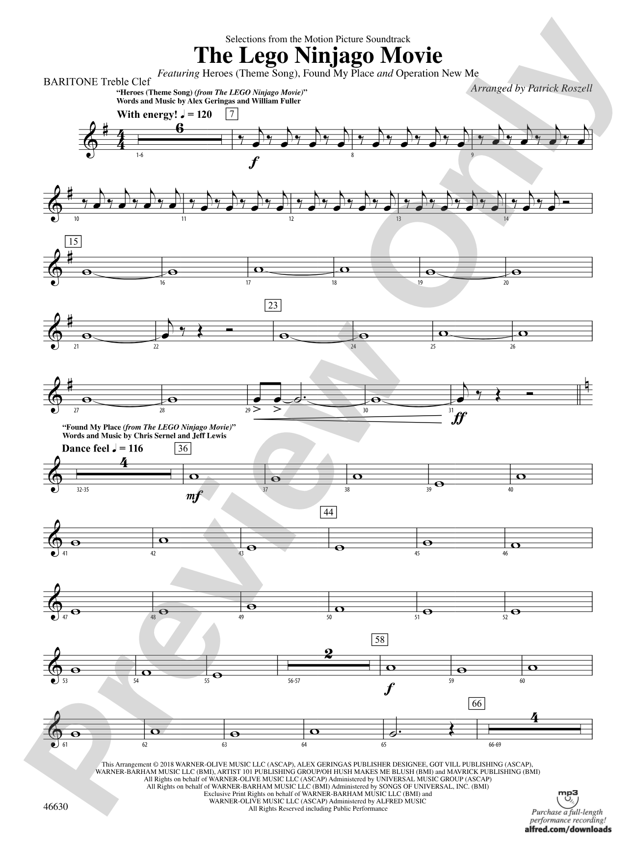 The LEGO® Ninjago® Movie™: Selections from the Motion Picture Soundtrack: Baritone T.C.