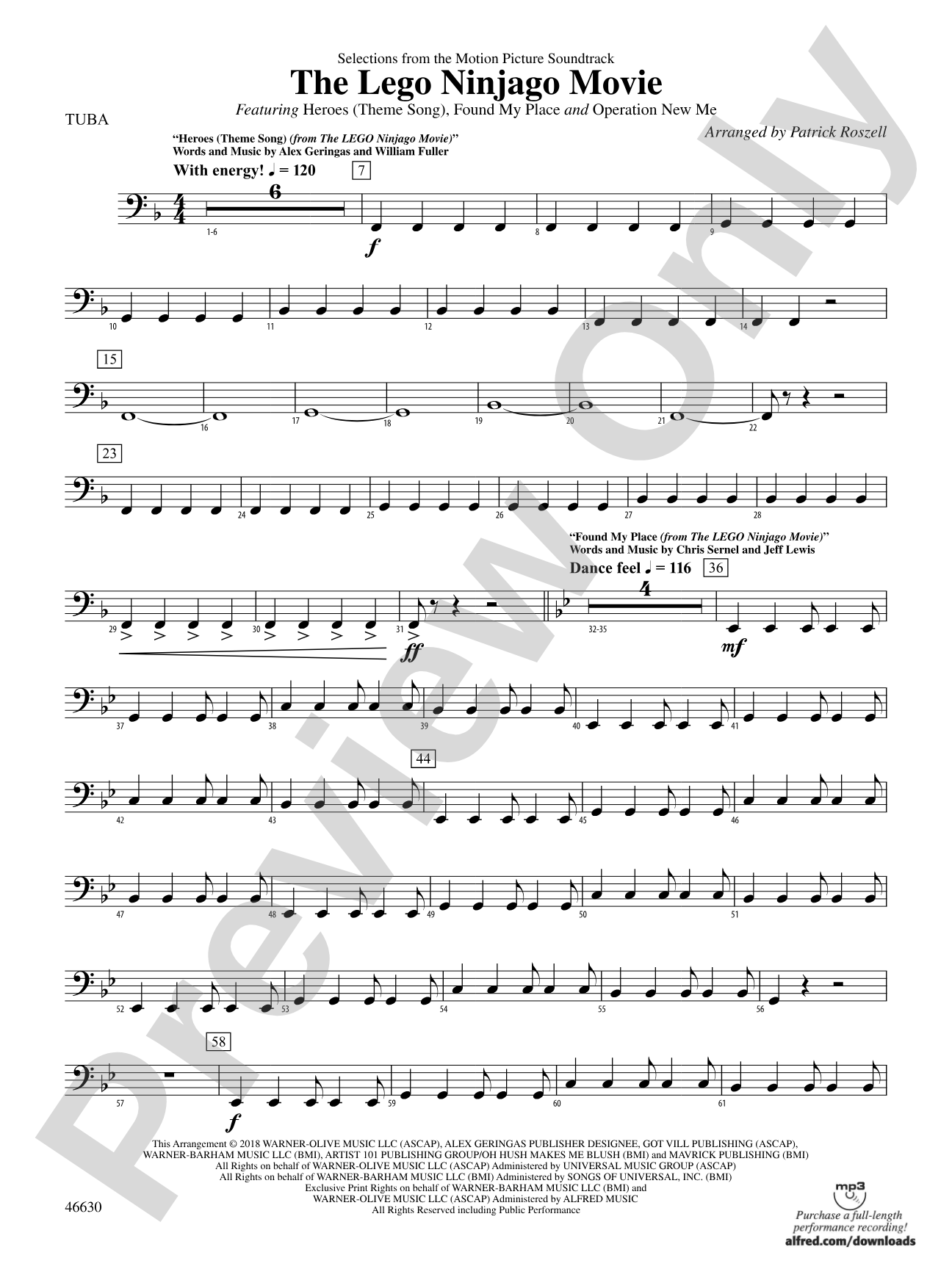 The LEGO® Ninjago® Movie™: Selections from the Motion Picture Soundtrack: Tuba